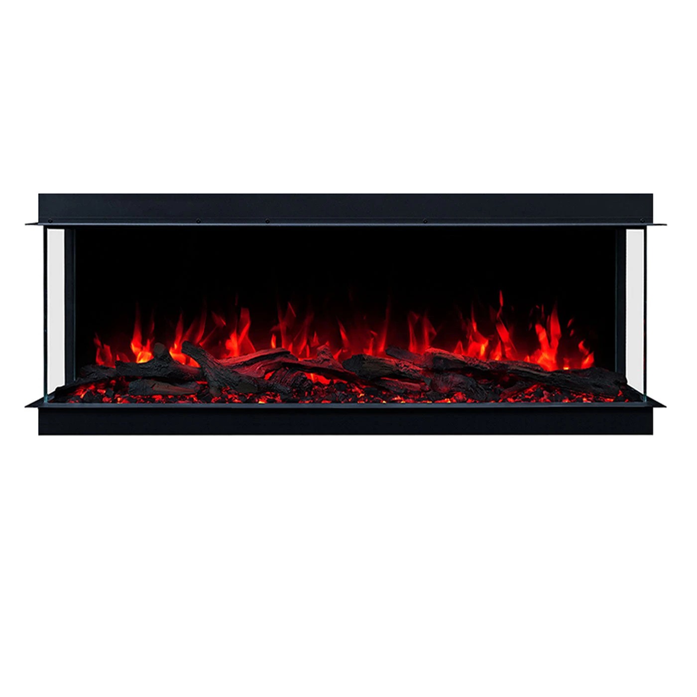 3 Moda Living Devon 3-Sided 47 inch Extra Deep Electric Fireplace - Black, 3 of 6