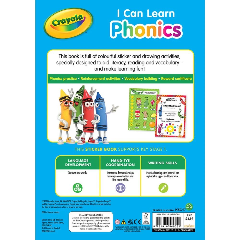 2 Crayola Early Years 5+: I Can Get Learn Phonics 32 Pages, 2 of 2