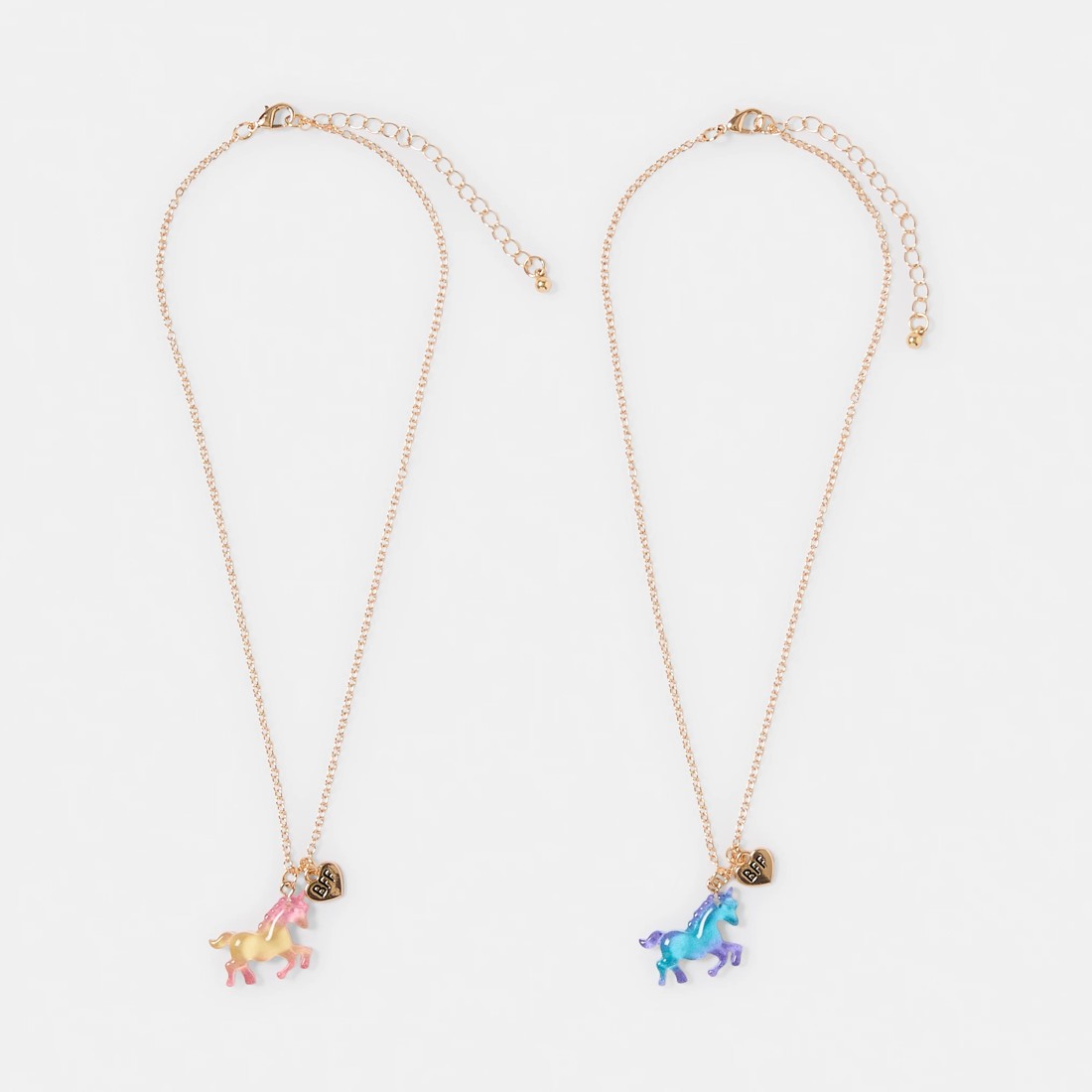 1 2 Pack BFF Unicorn Necklace Set - Gold Tone, 1 of 3