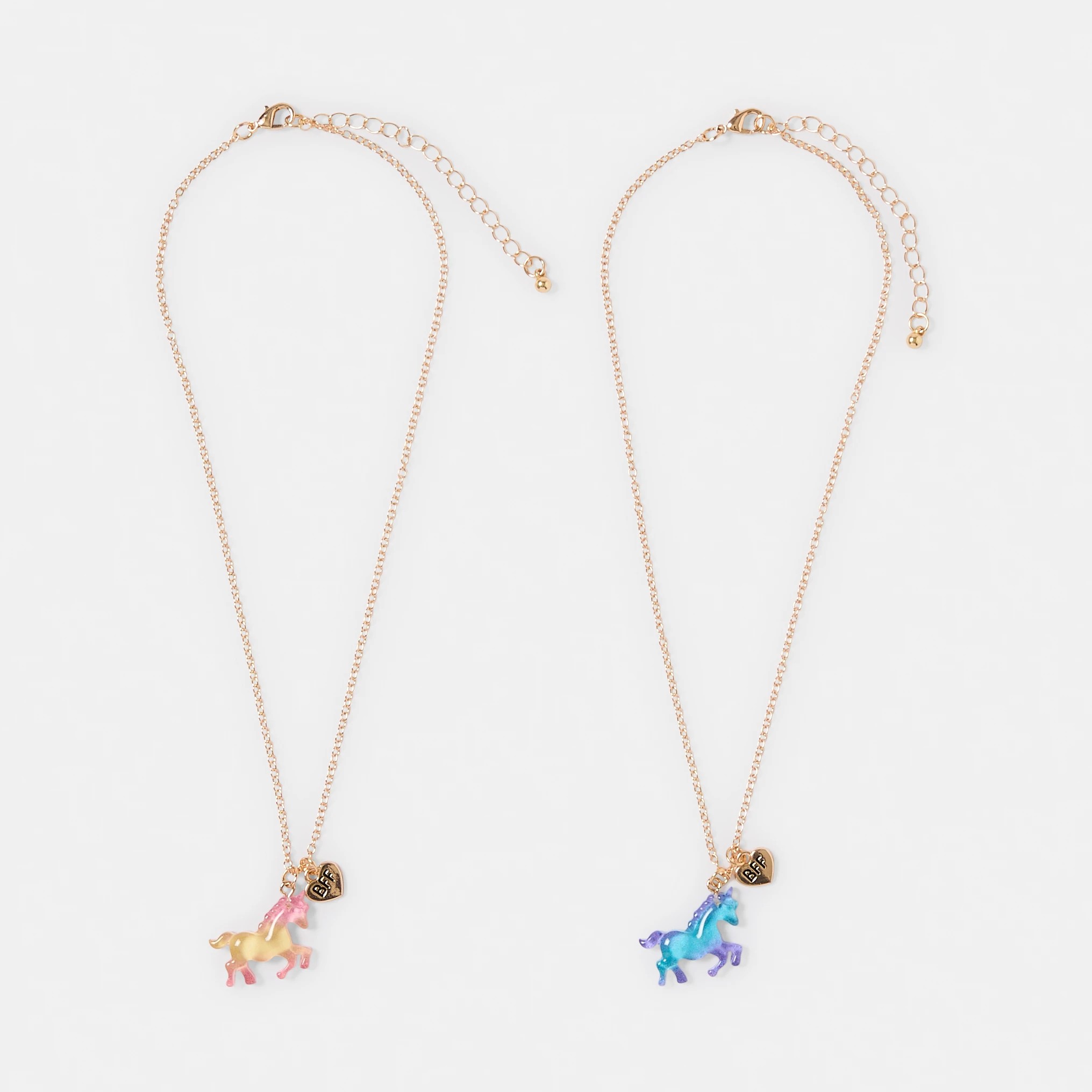 1 2 Pack BFF Unicorn Necklace Set - Gold Tone, 1 of 3