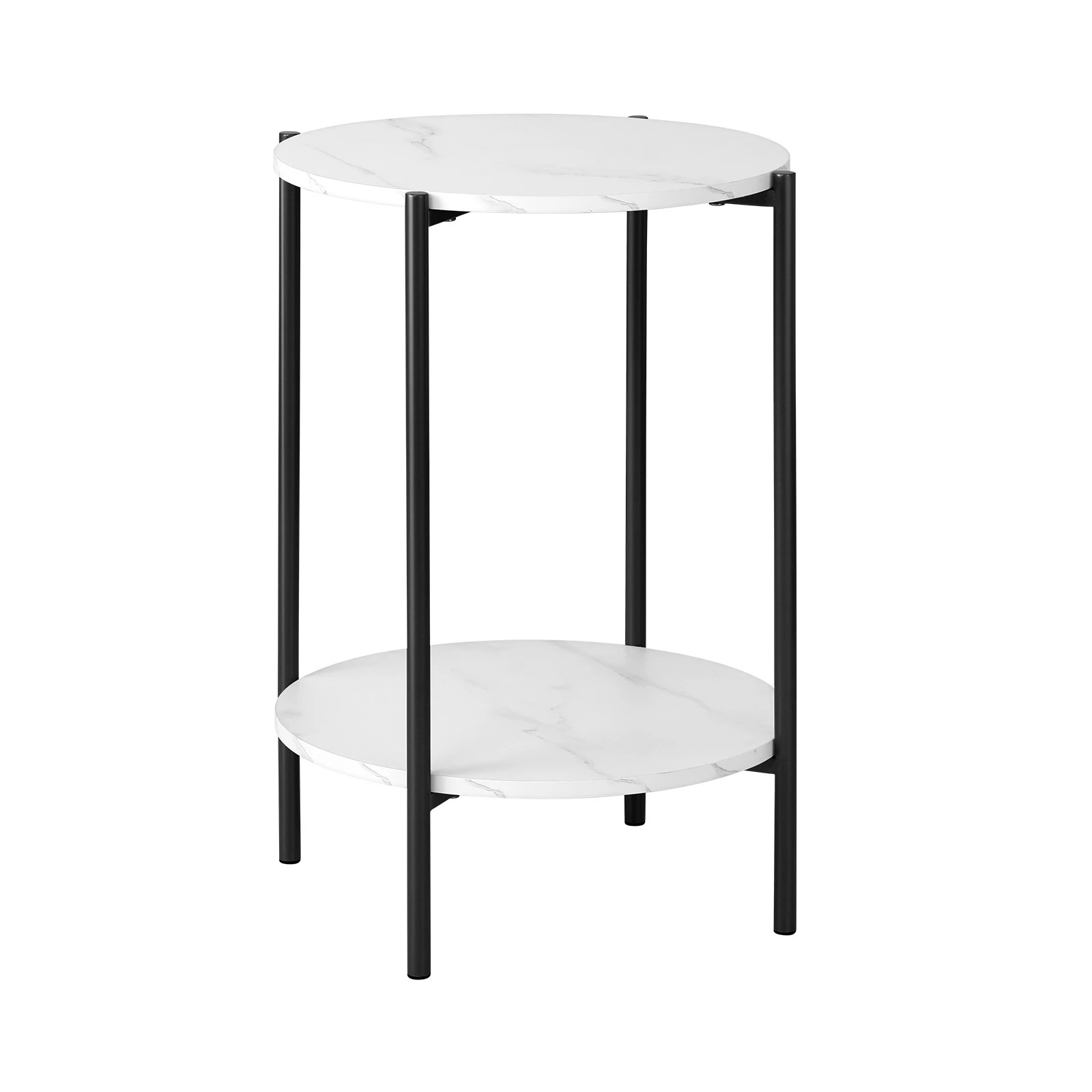 1 Oikiture Side End Table Coffee Sofa Bedside Nightstand Marble-like Round
 - Multi, 1 of 10