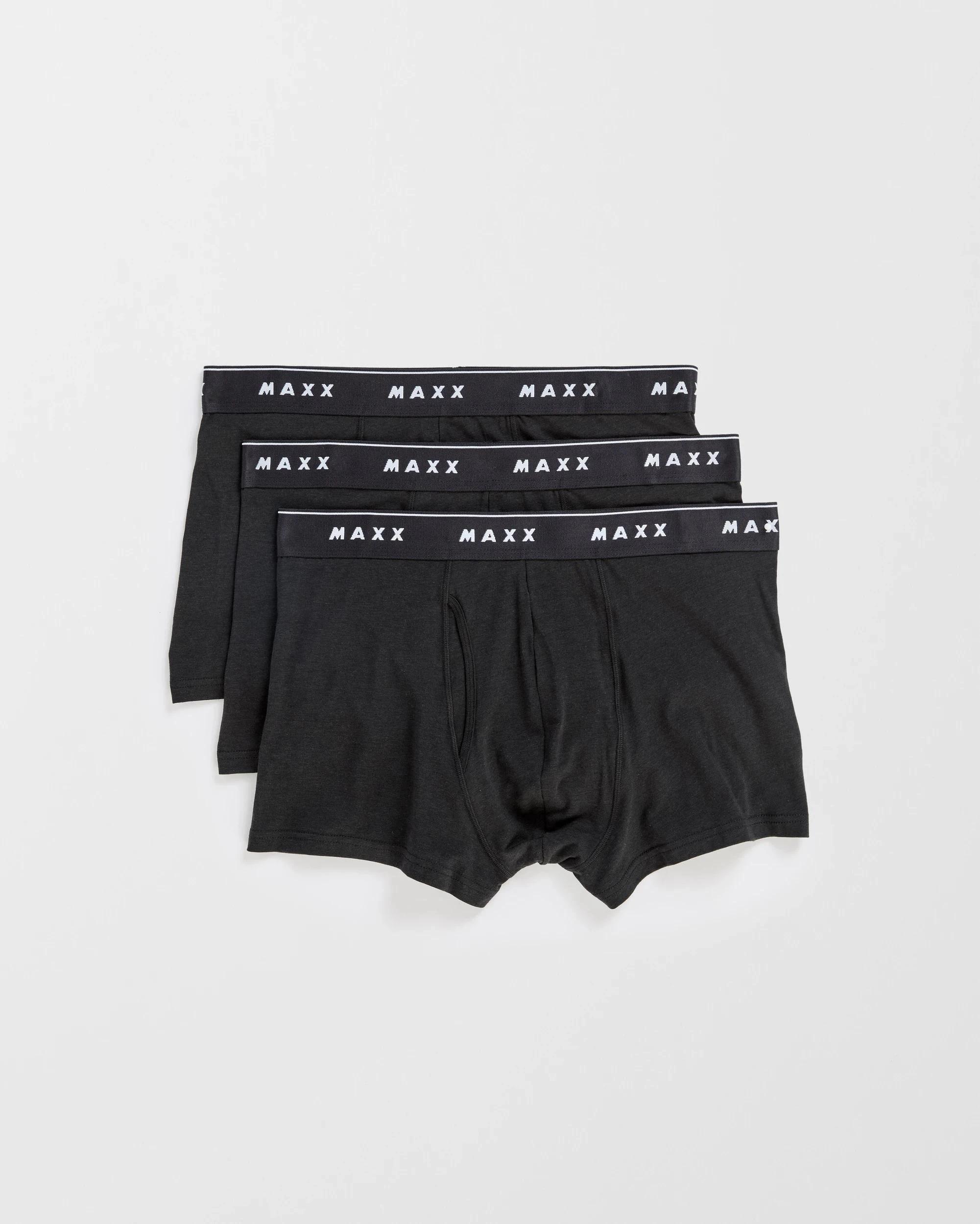 1 Maxx 3 Pack Flyfront Bamboo Trunks BLACK, 1 of 1