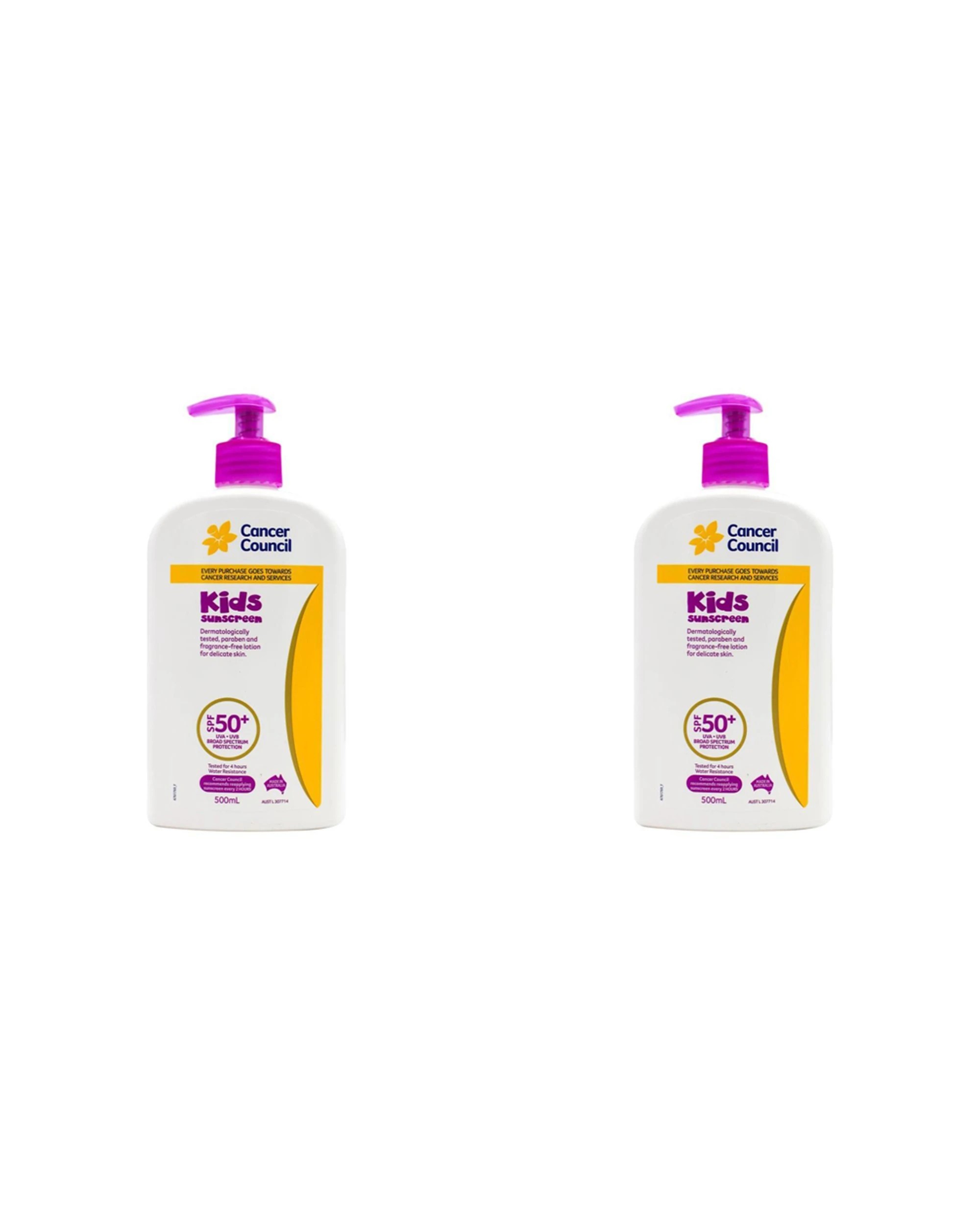 1 Cancer Council 2PK Kids Sunscreen SPF50+ Lotion Pump Bottle 500ml - Multi, 1 of 4