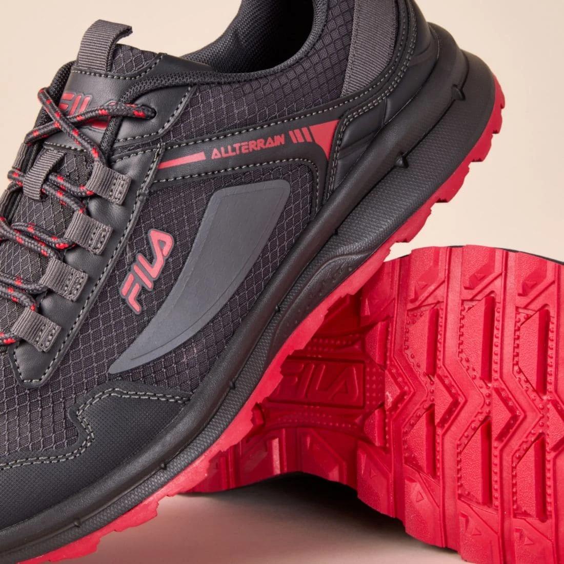 5 Fila Mens Trail Sneakers - Arpino CHARCOAL / RED, 5 of 6