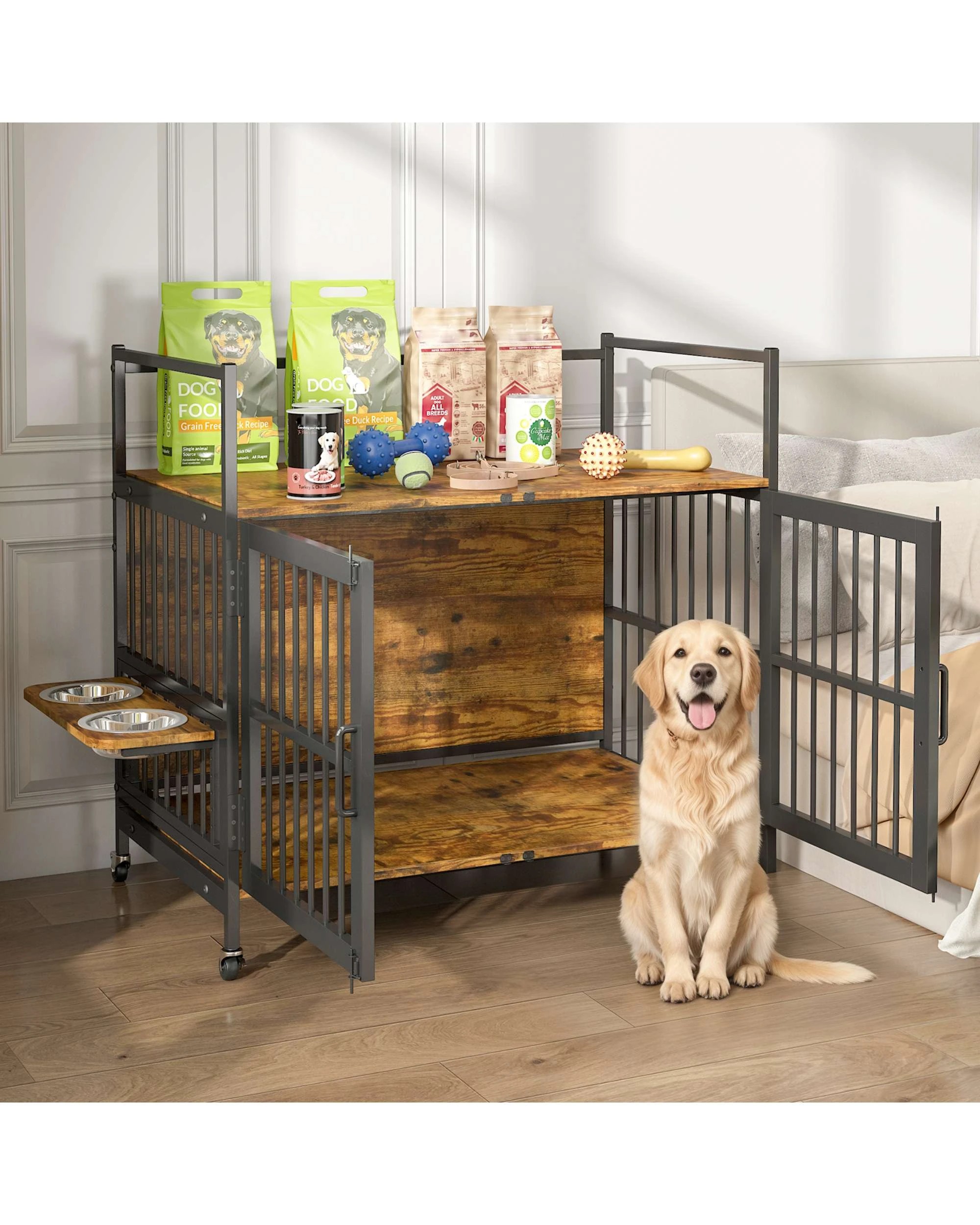 2 Advwin Dog Crate Furniture Heavy Duty Dog Cage Sturdy Dog Kennel, 2 of 9