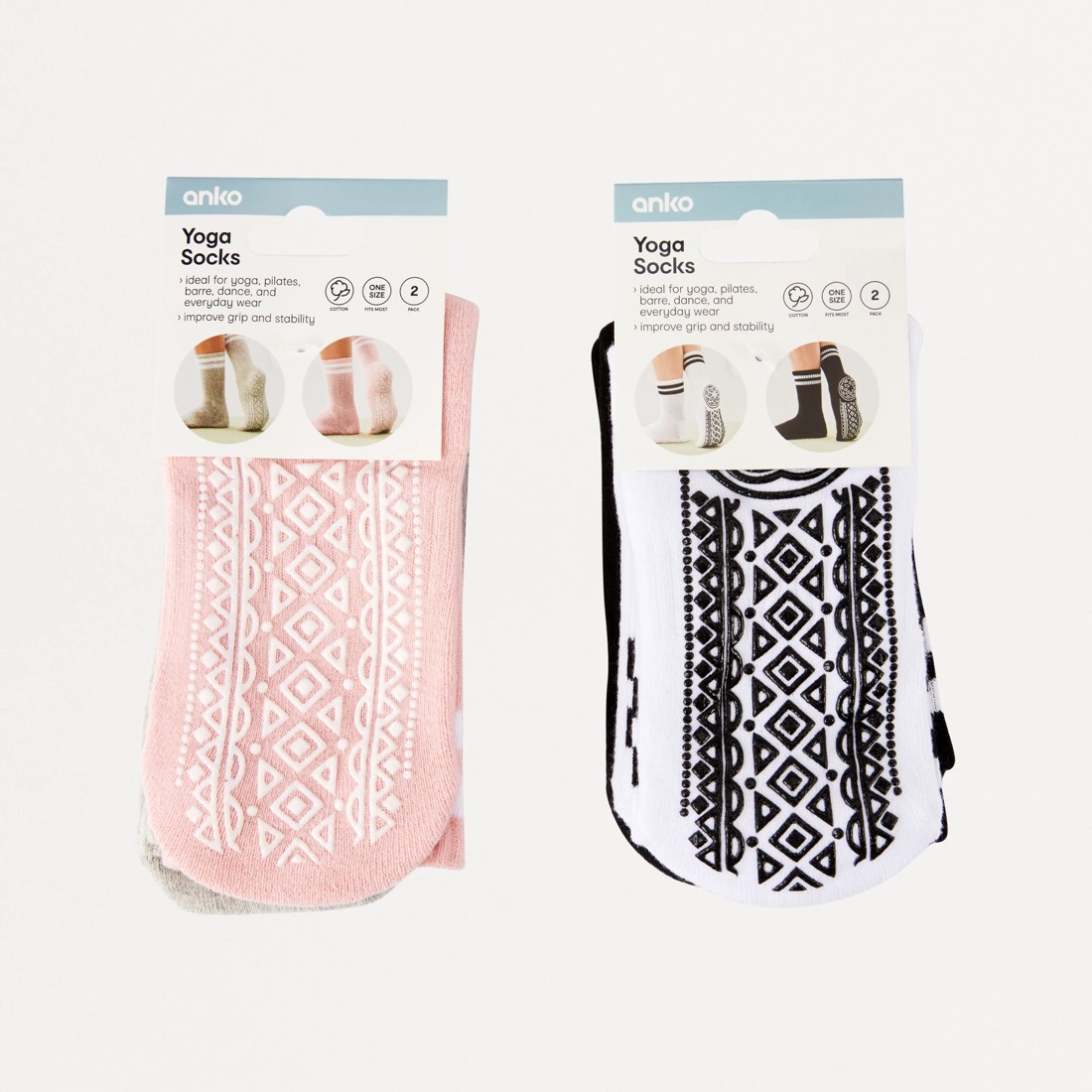 3 2 Pack Yoga Crew Socks - Assorted, 3 of 3