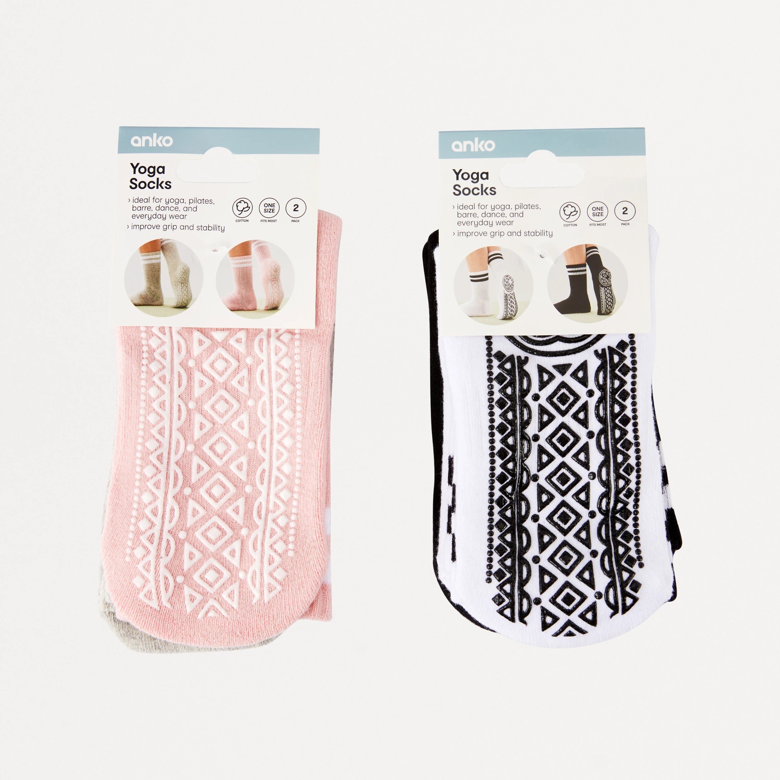 3 2 Pack Yoga Crew Socks - Assorted, 3 of 3