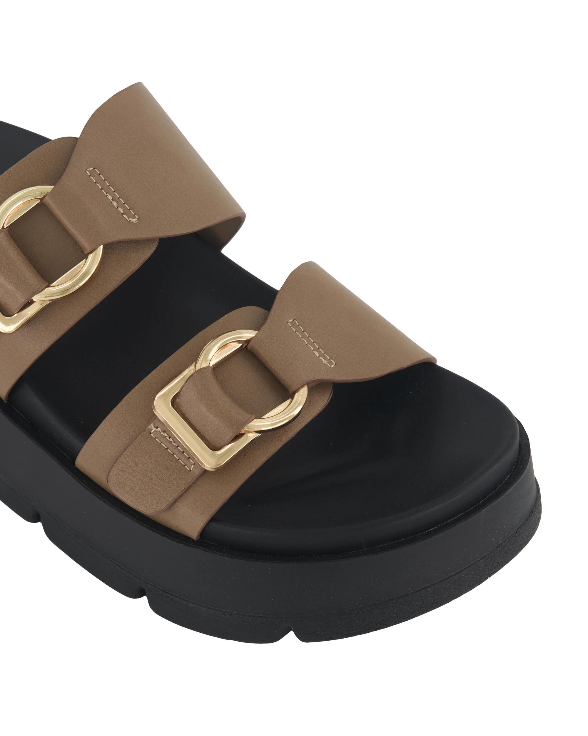 5 Double Buckle Platform Heels Sand, 5 of 5
