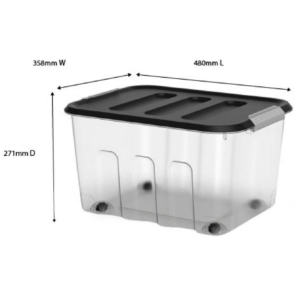 2 J.Burrows 32L Modular Storage Container Clear/Grey, 2 of 5