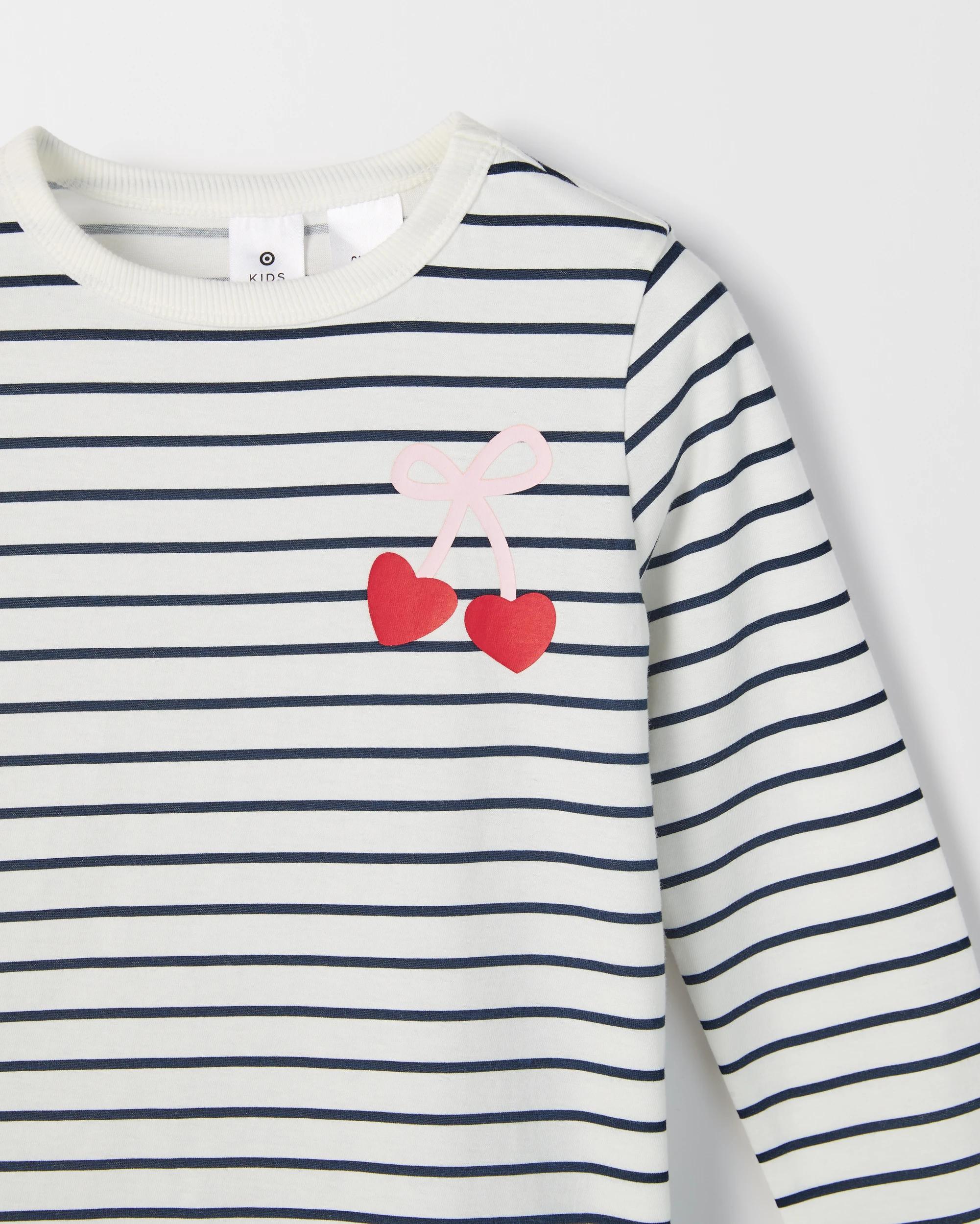 2 Target Kids Australian Cotton Blend Younger Girls Knit Pyjama Set CHERRY, 2 of 2
