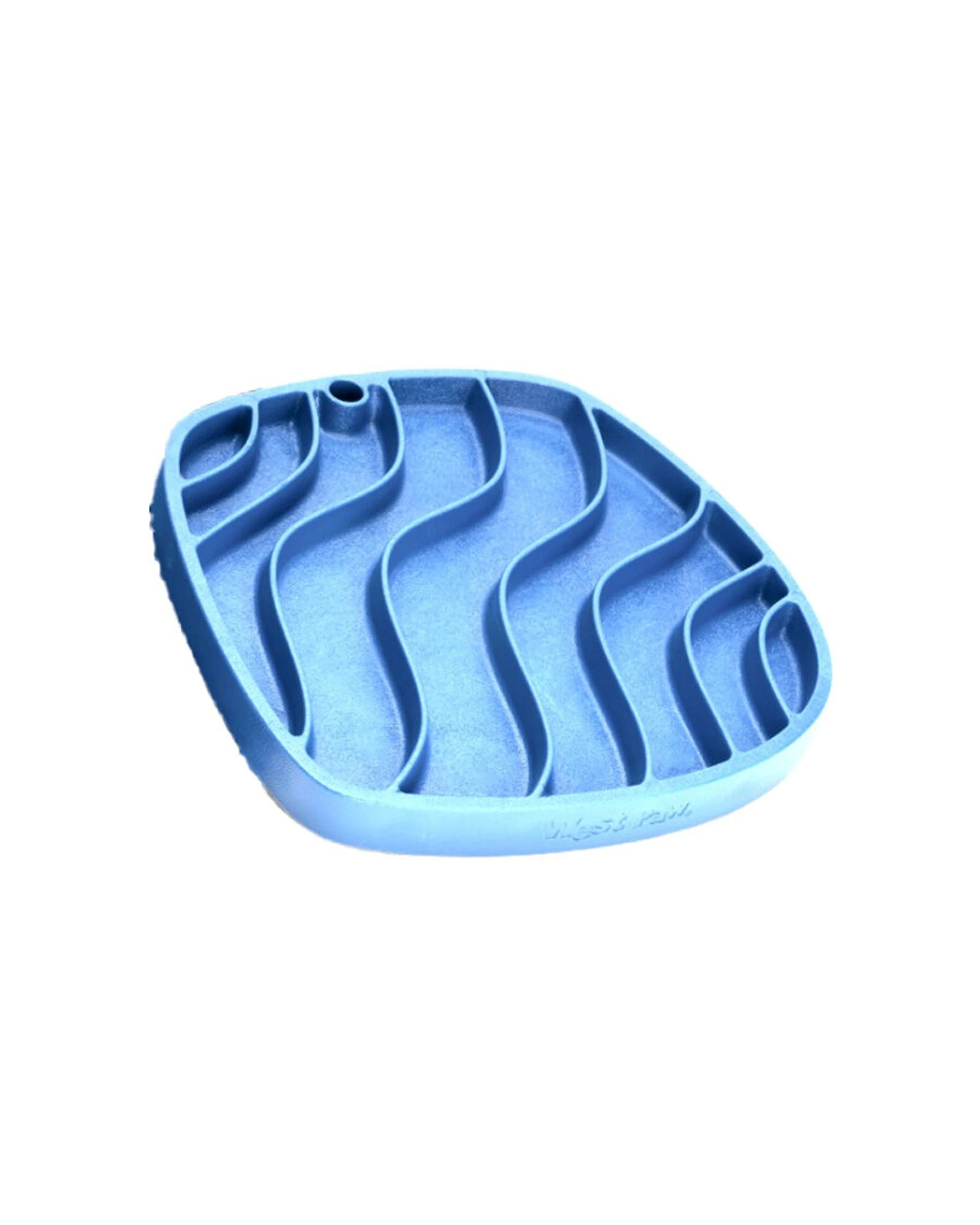 1 West Paw Waves Feast Pet Dog Lick Mat Slow Feeder Plate Dishwasher Safe - Blue, 1 of 3