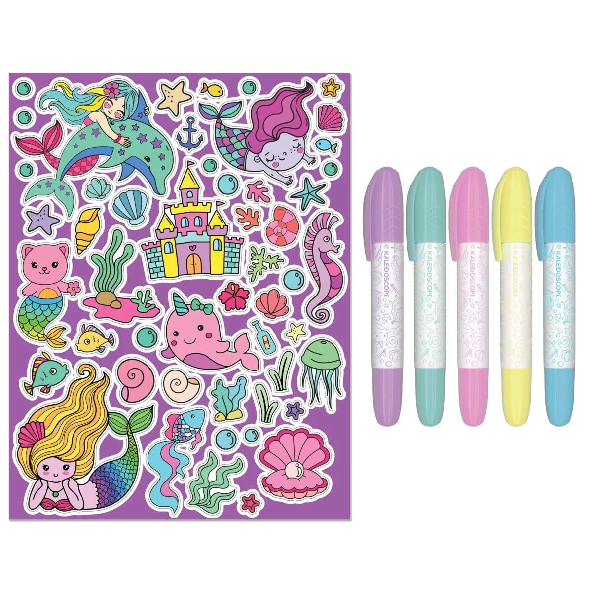 2 Junior Kaleidoscope Mermaids Colouring Kit - Book, 2 of 5