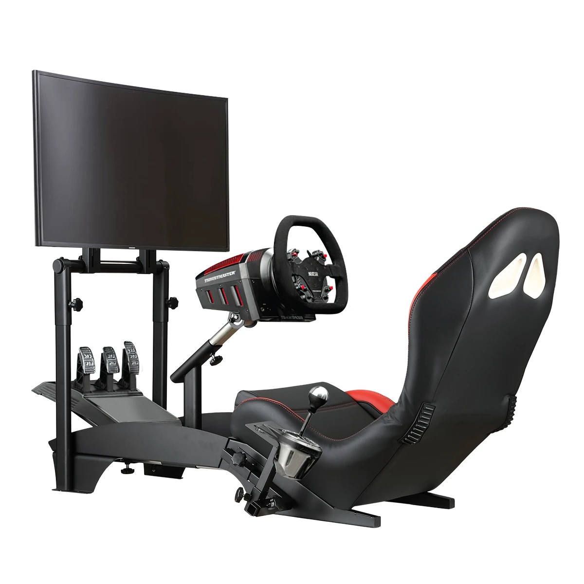 4 Ausway Premium Racing Simulator Cockpit Adjustable Gaming Chair with Monitor Stand, 4 of 7