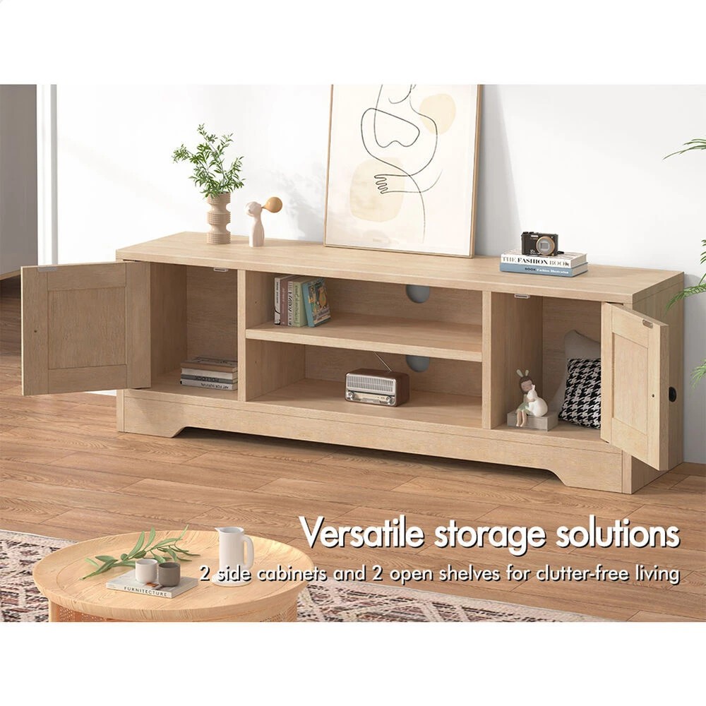 4 Alfordson TV Cabinet Entertainment Unit Stand 120cm Hamptons Storage - Wood, 4 of 10