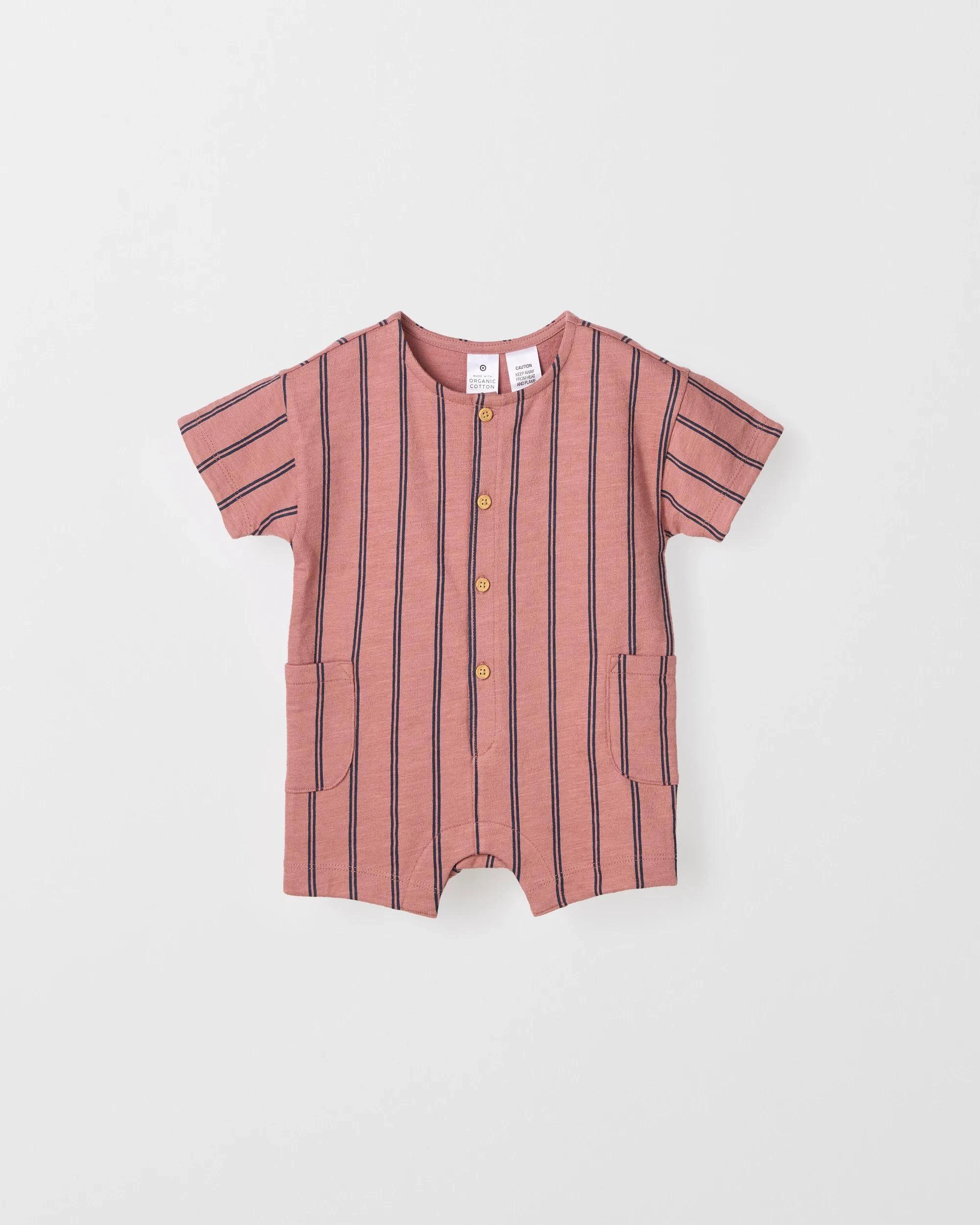 2 Target Organic Cotton Baby Romper VERTICAL STRIPE, 2 of 4