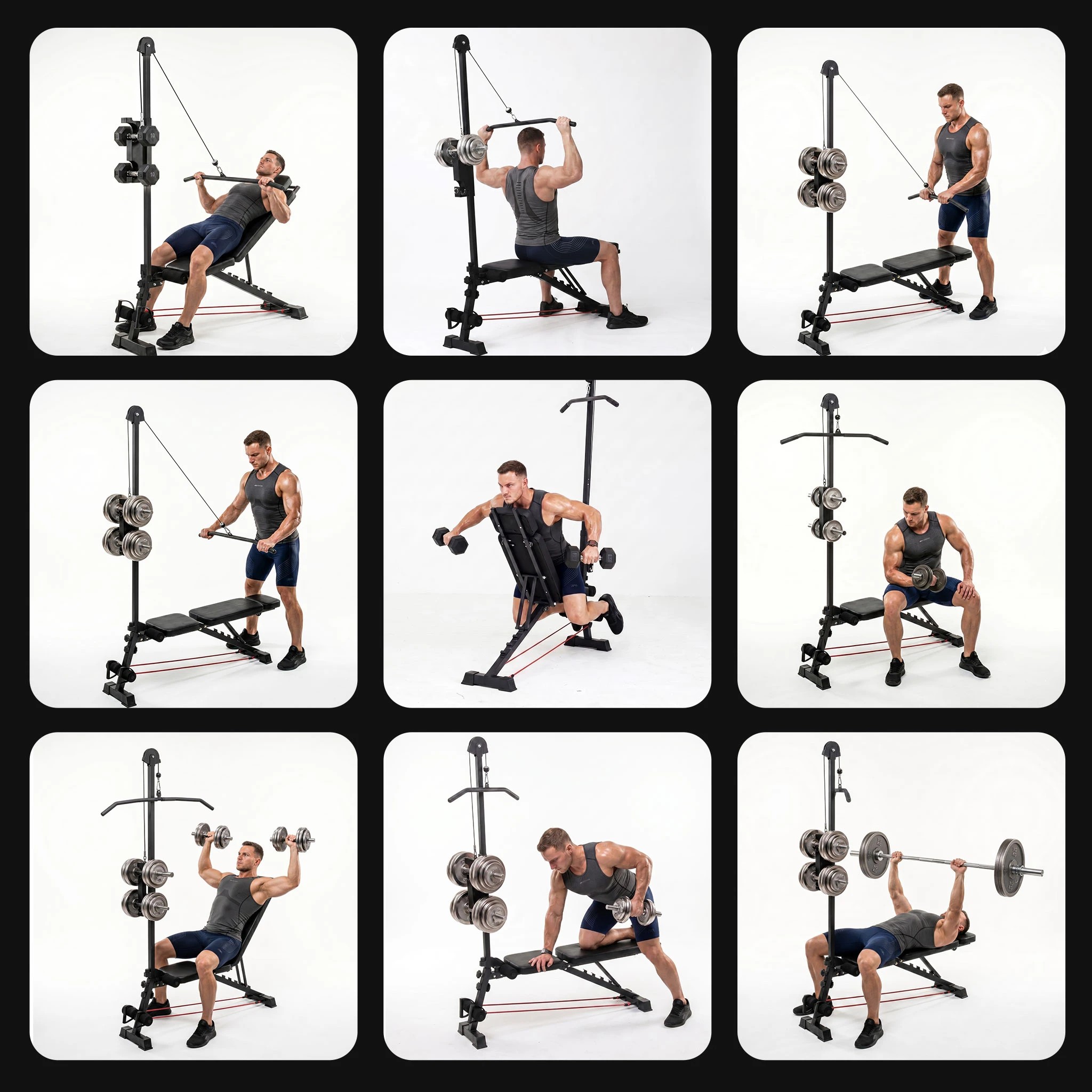 8 Everfit Adjustable Weight Bench Foldable Multi-Function Weight Bench - Black, 8 of 8