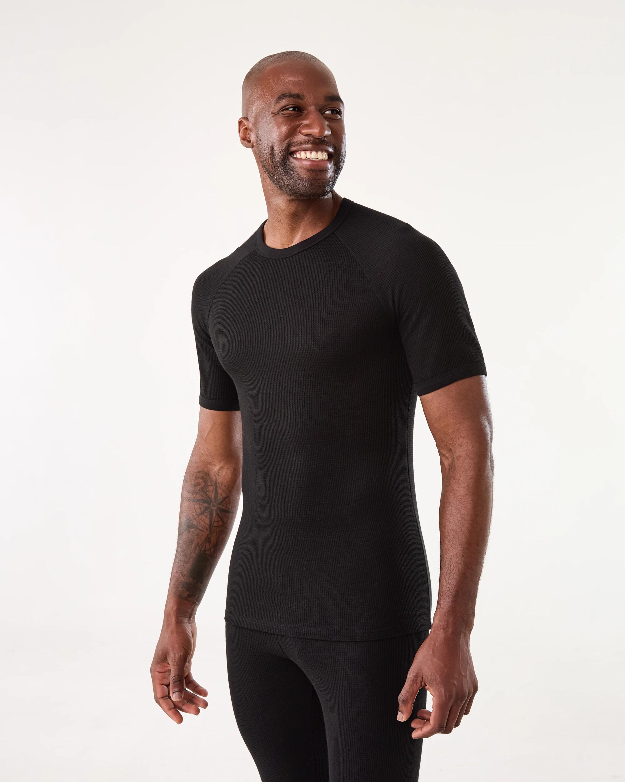 2 Short Sleeve Thermal Top Black, 2 of 4