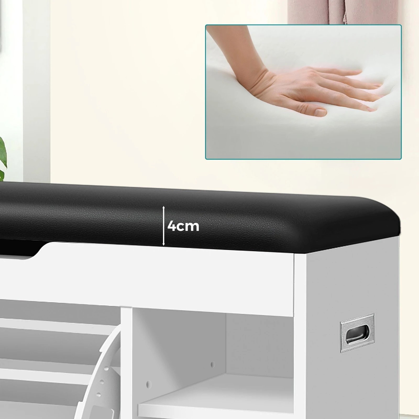 7 Alfordson Shoe Cabinet Bench Storage Rack Organiser Shelf 18 Pairs - White, 7 of 10