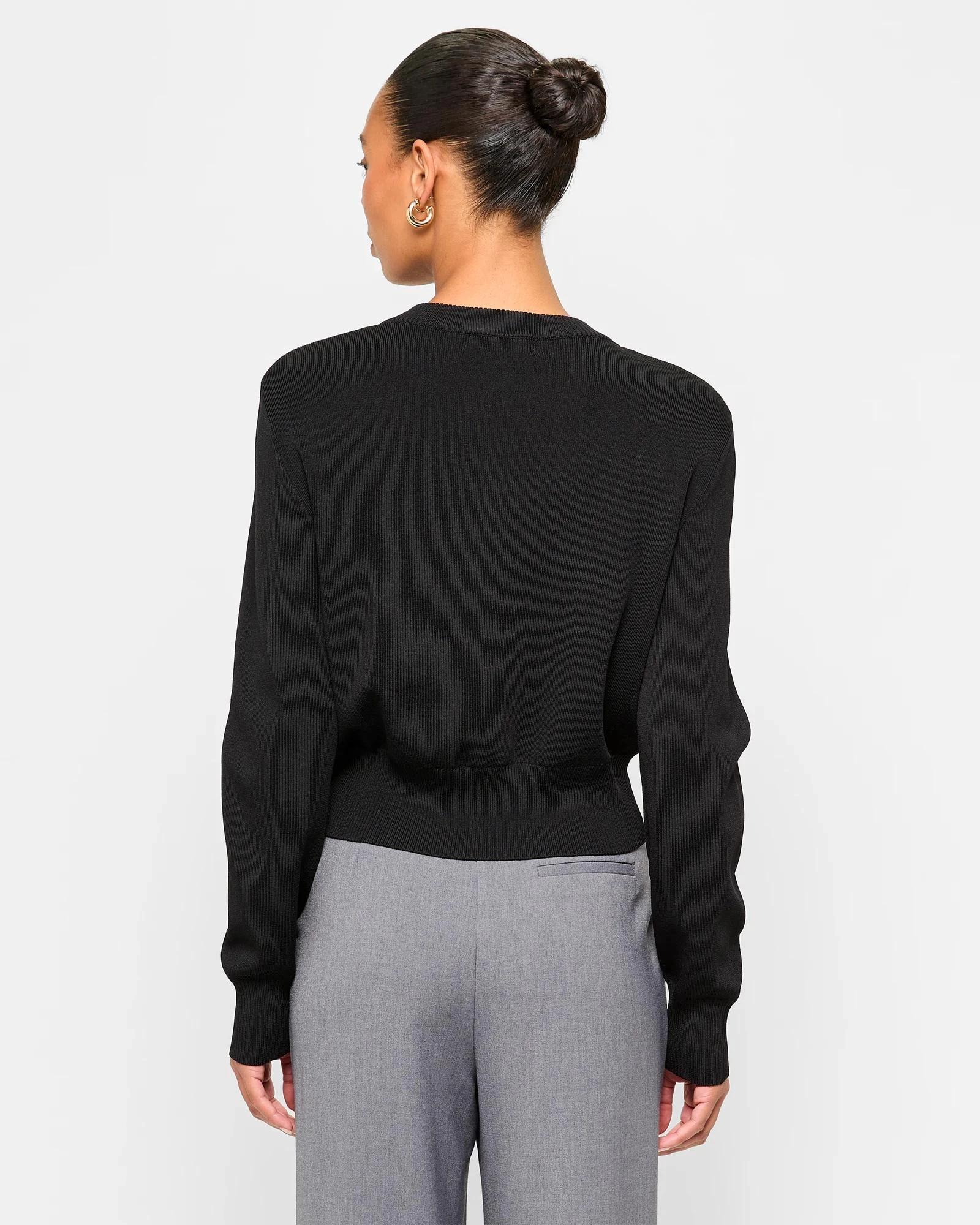 4 Preview Crepe Knit Cardigan BLACK, 4 of 5