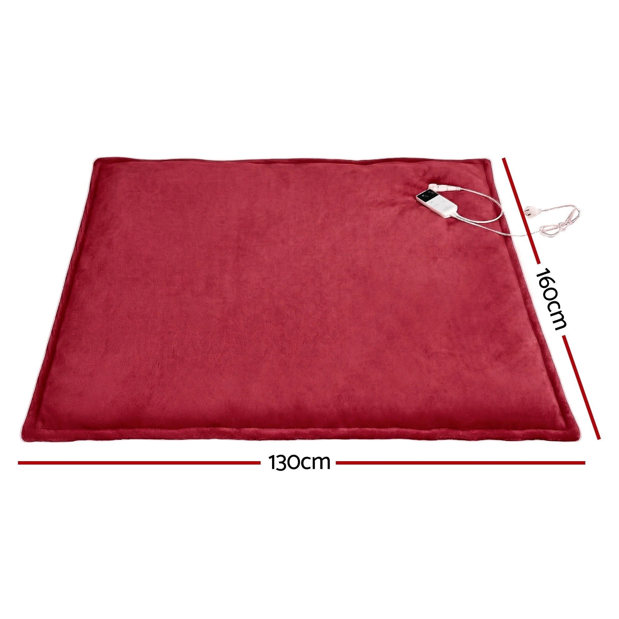 2 Giselle Electric Throw Rug Dual Side Fleece Flannel Heated Blanket - Burgundy, 2 of 2