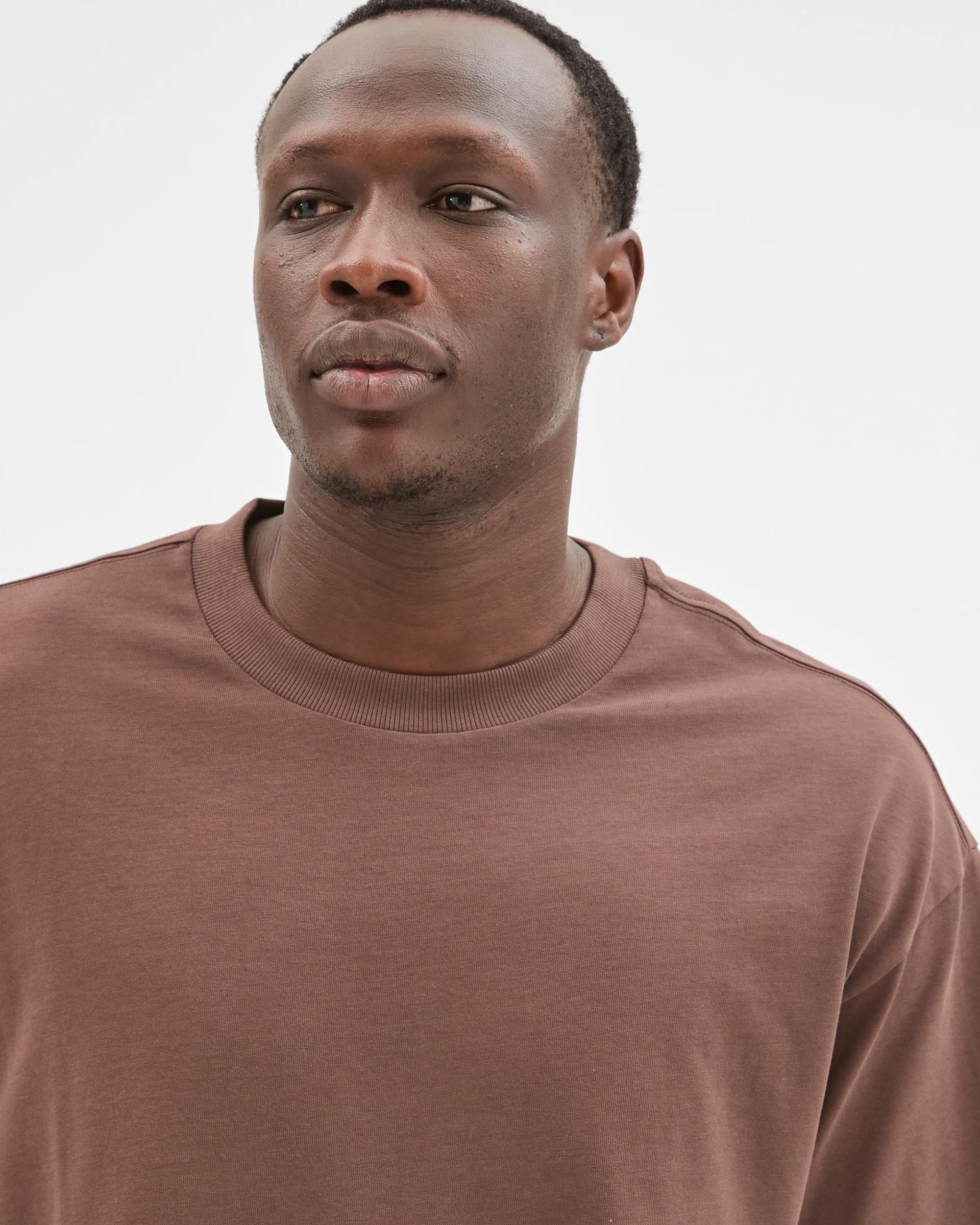 4 Commons Australian Cotton Oversized Heavy Core T-Shirt CHOCOLATE, 4 of 6