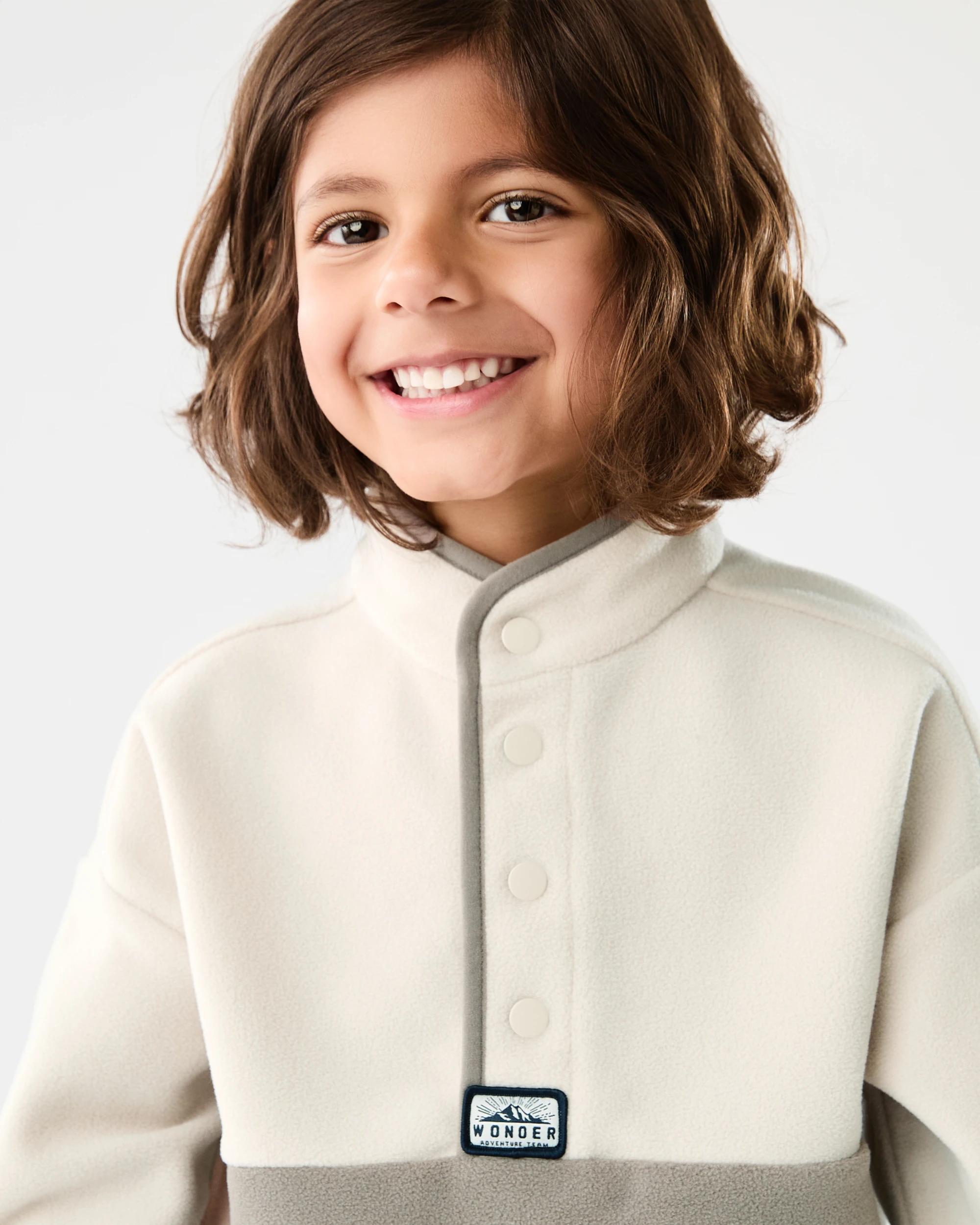 3 Polar Fleece Button Up Sweatshirt Brn Cnder, 3 of 7