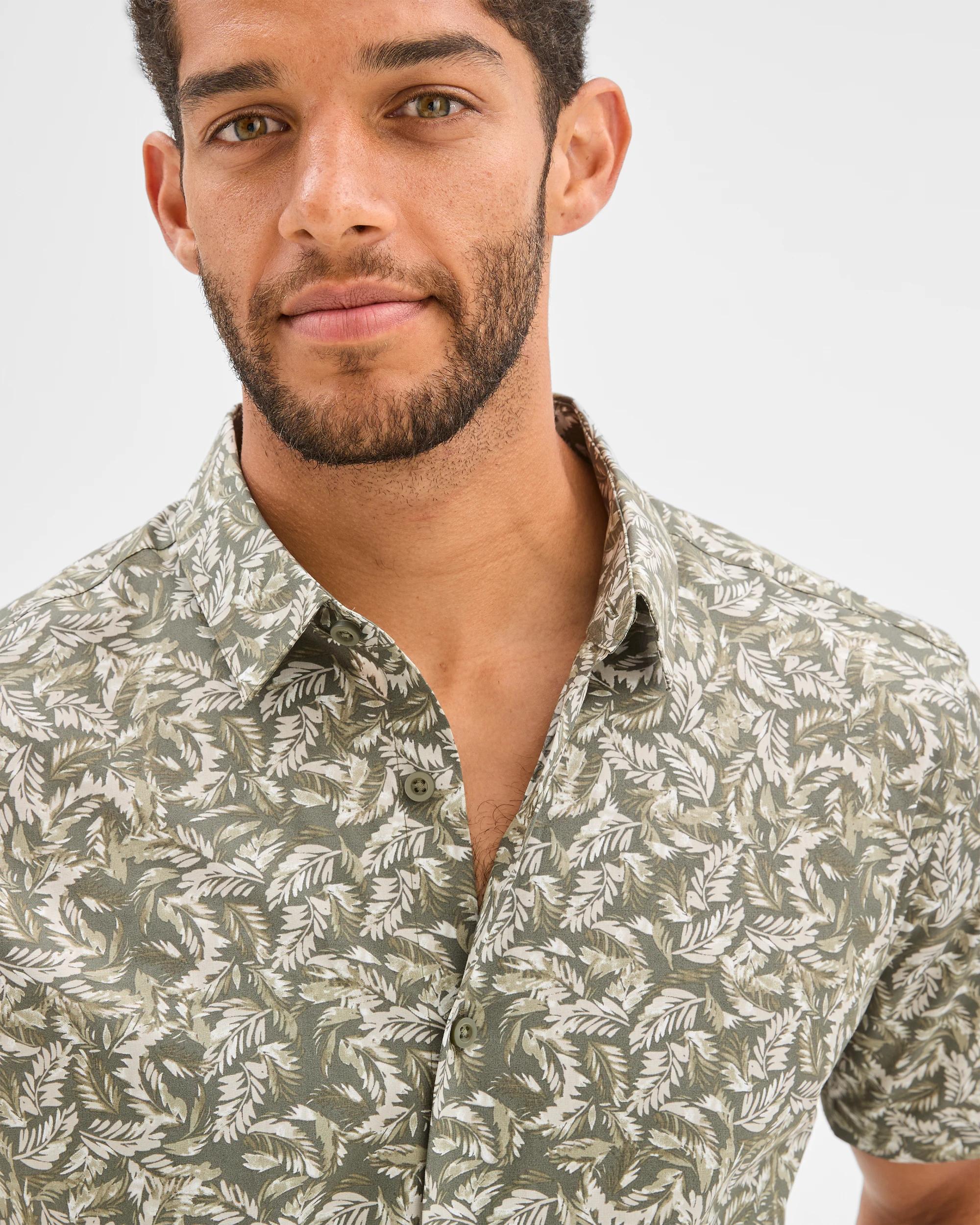 4 Australian Cotton Short Sleeve Shirt - Preview GEO KHAKI, 4 of 5