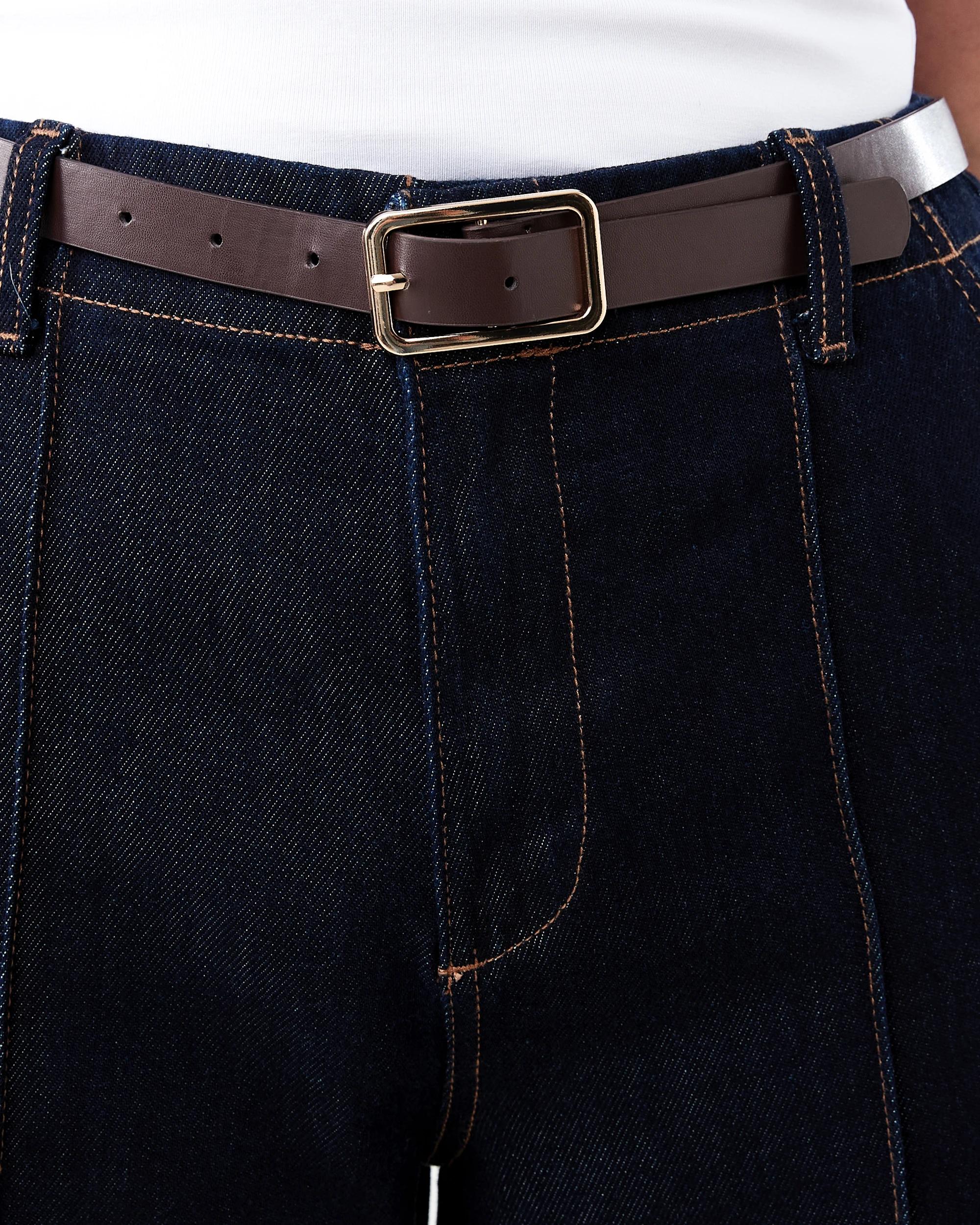 5 Belted Wide Leg Jeans Indigo Wsh, 5 of 9