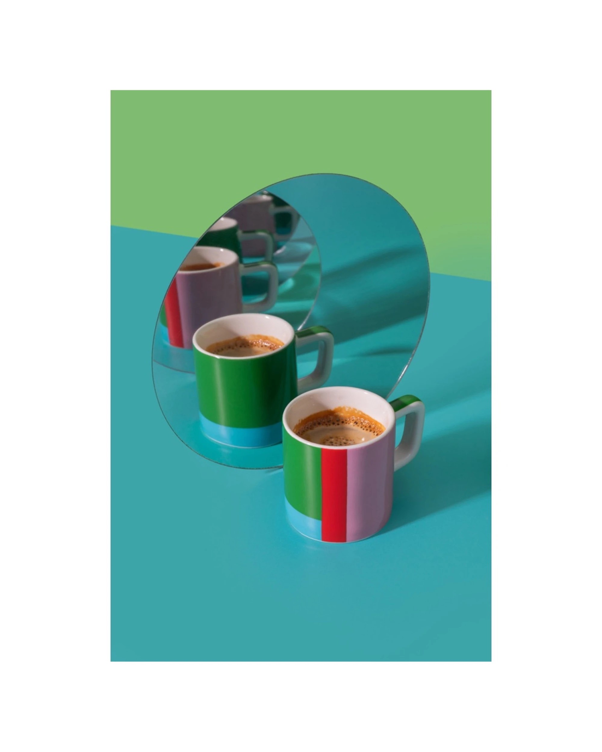 5 La Cafetiere 4pk Ceramic Espresso Cup Drinking Mug Set 120ml Utopian Lines - Pink, 5 of 7