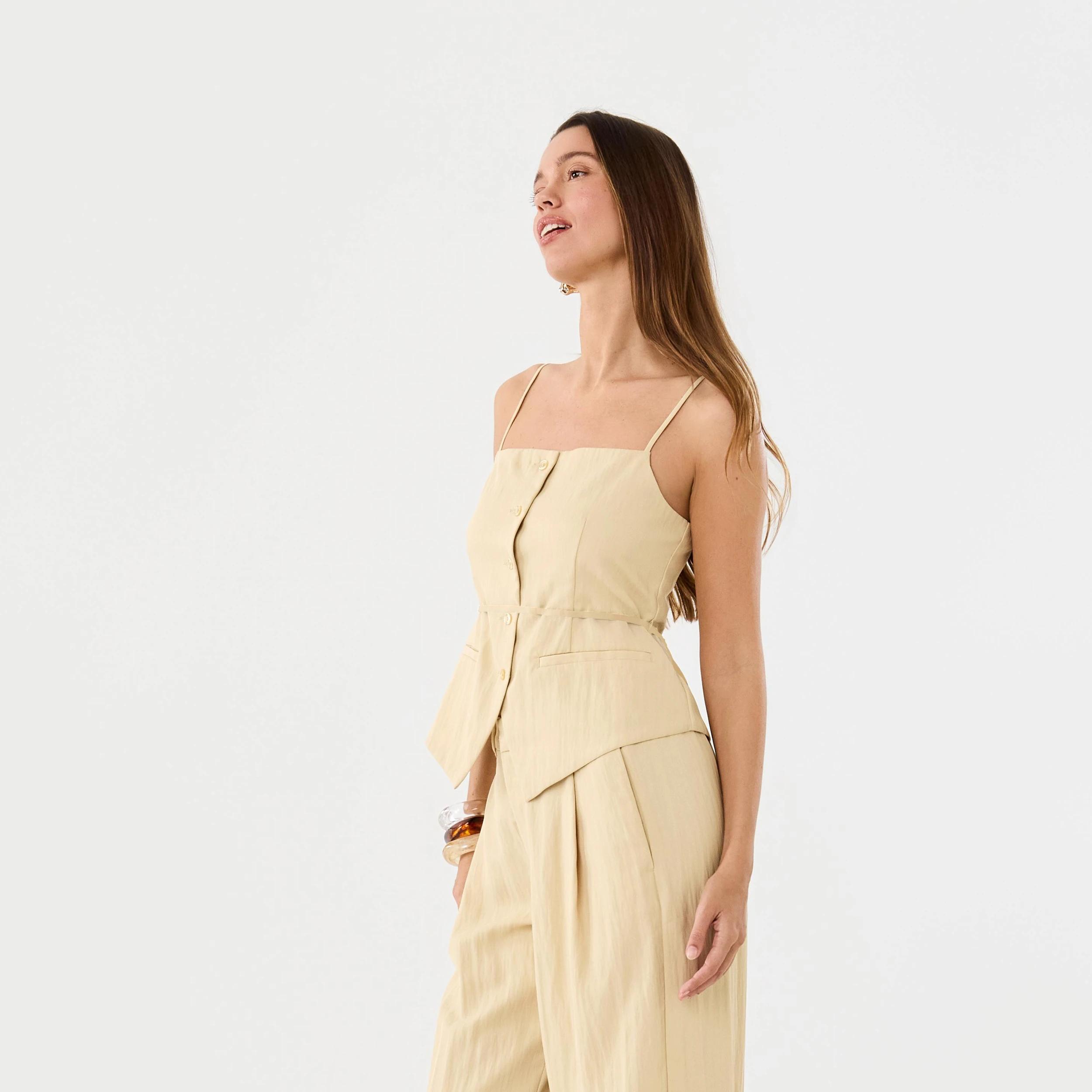 2 Sleeveless Tailored Tie Waistcoat Butter, 2 of 10