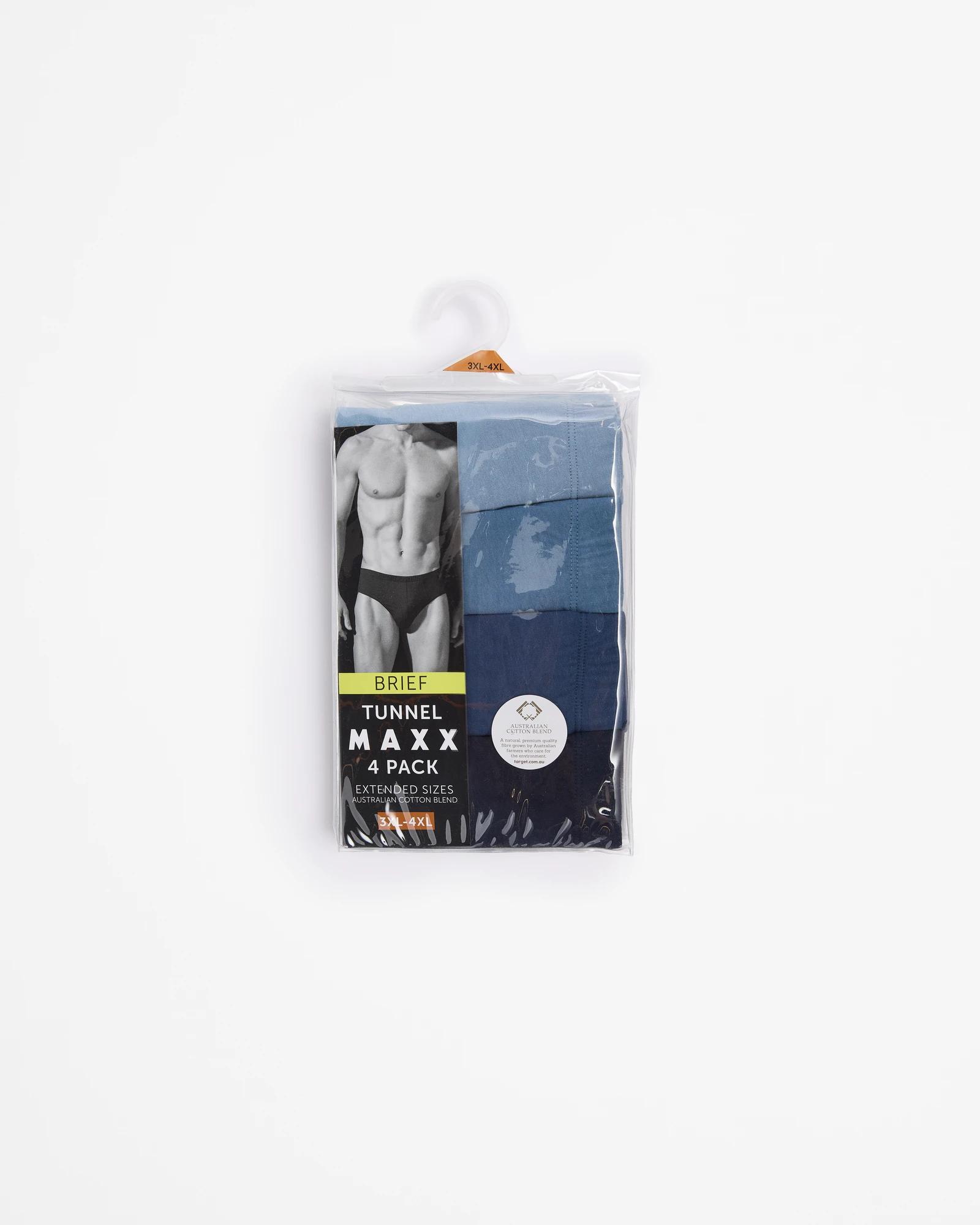 2 Plus Size 4 Pack Tunnel Briefs - Maxx BLUE, 2 of 2