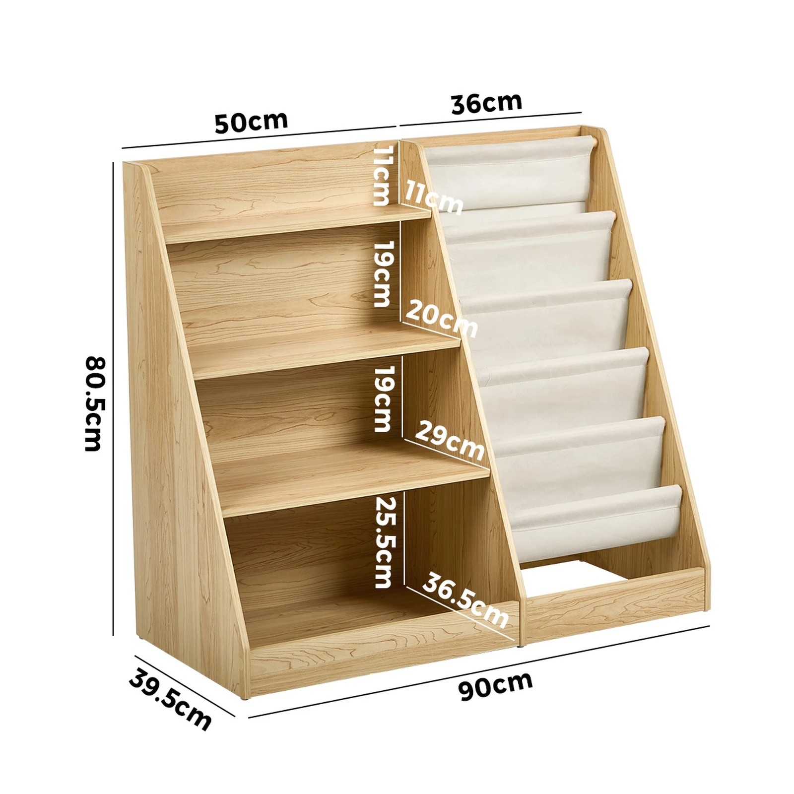 2 Oikiture Kids Bookshelf Bookcase Multi Tiers Display Shelf Rack DIY Organiser - Natural, 2 of 8