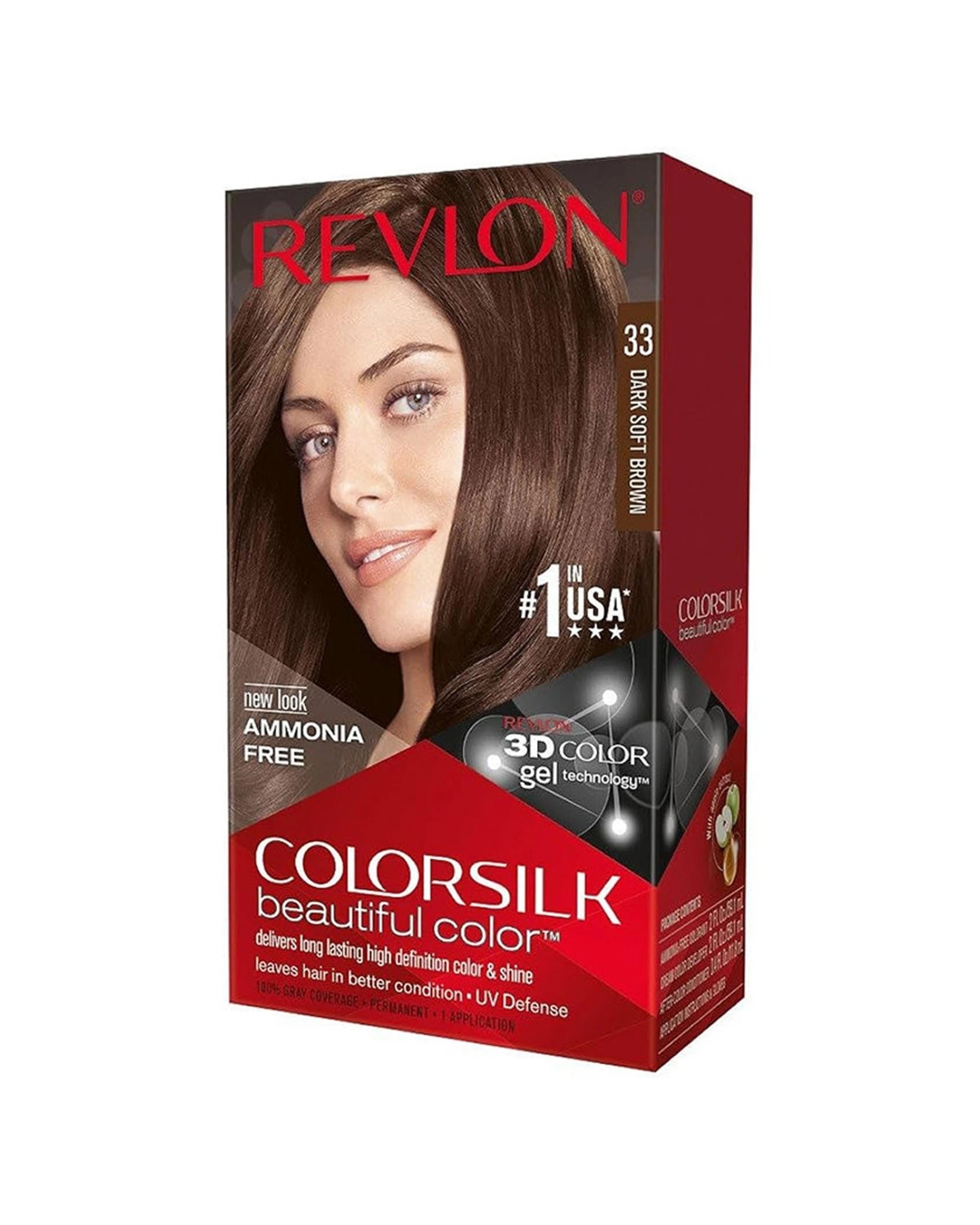 1 Revlon ColorSilk Beautiful Color - 33 Dark Soft Brown - Brown, 1 of 1