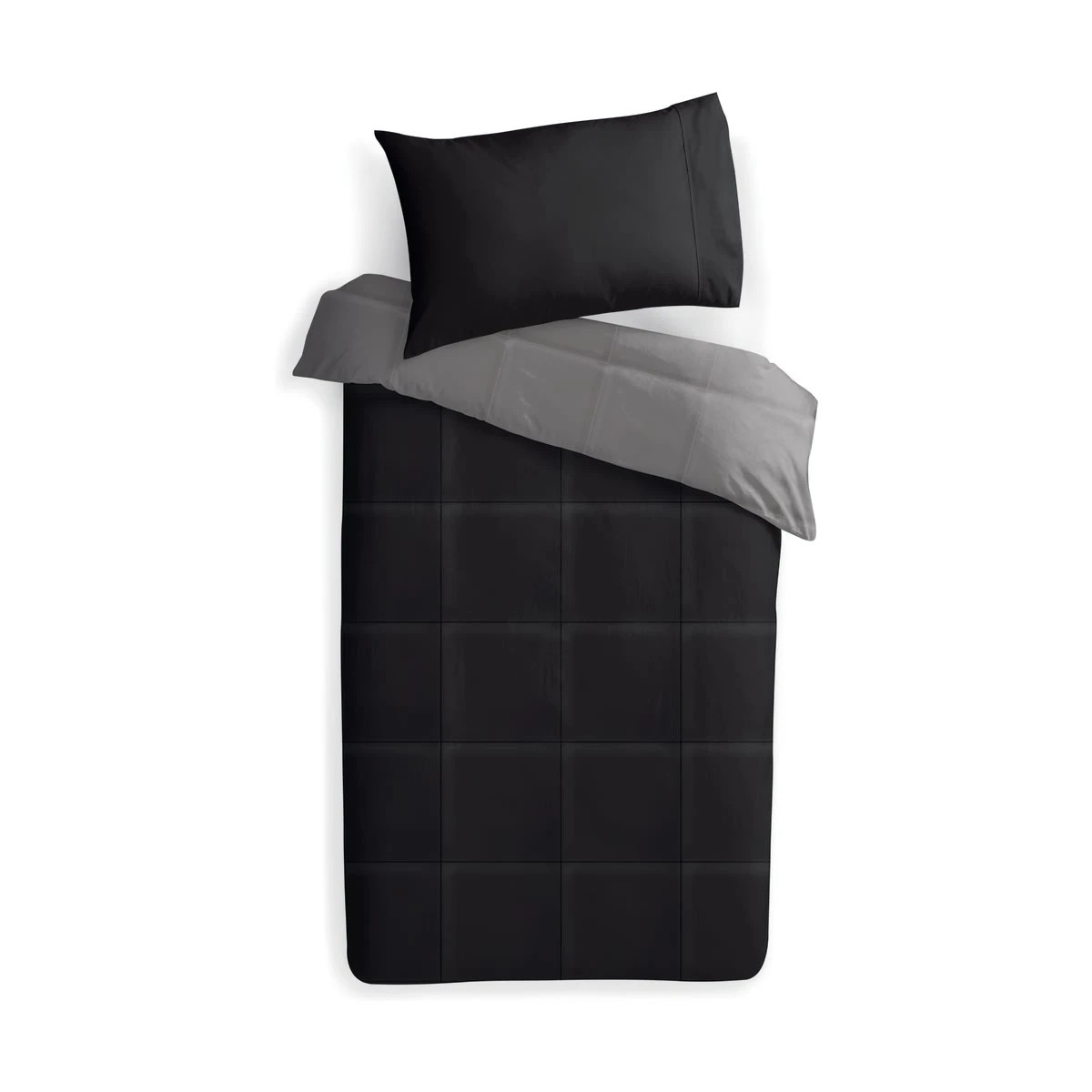 6 Reversible Comforter Set - Single Bed, Black, 6 of 6