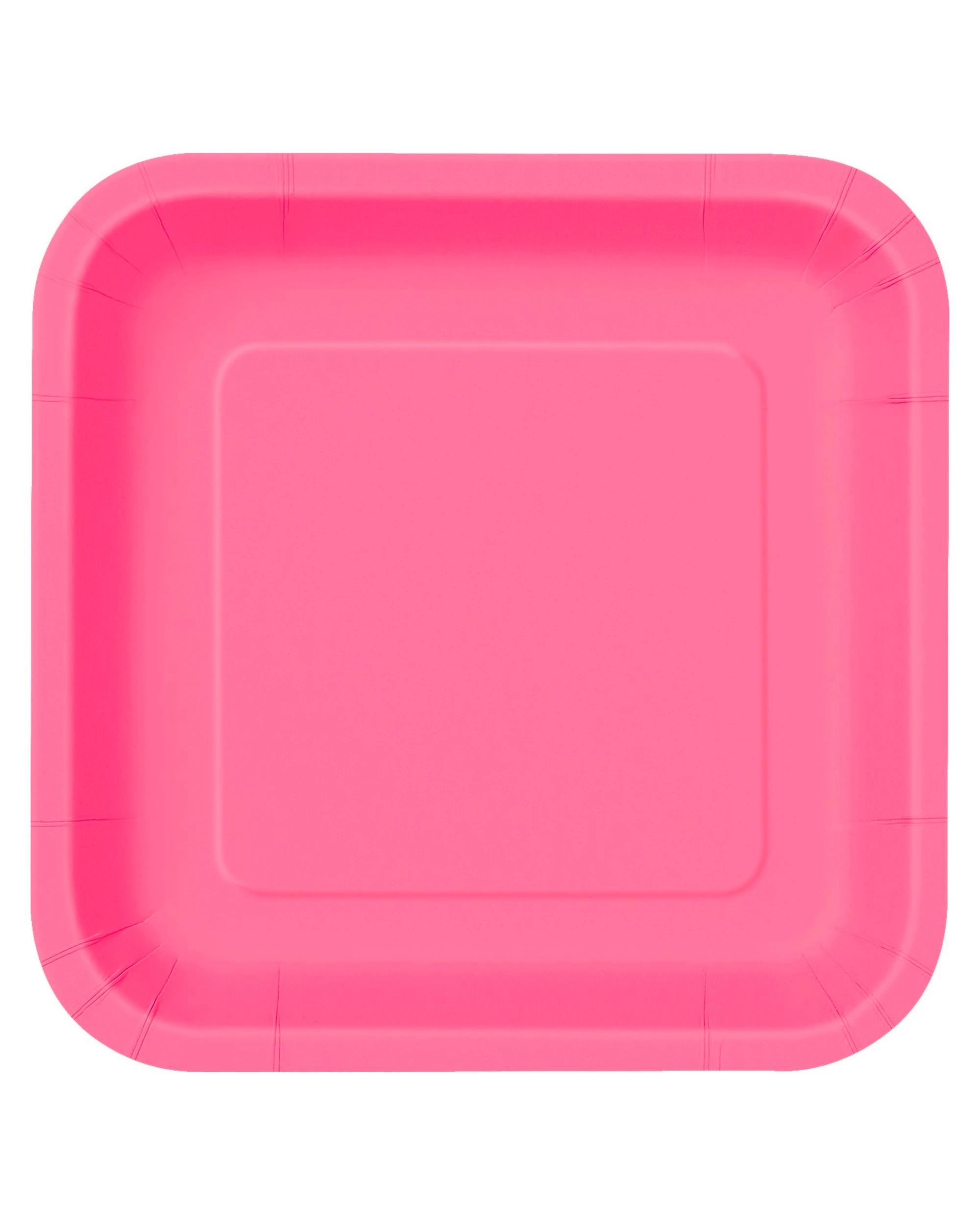 1 Meteor Hot 22.5cm Square Paper Plates Pack of 8 - Pink, 1 of 2
