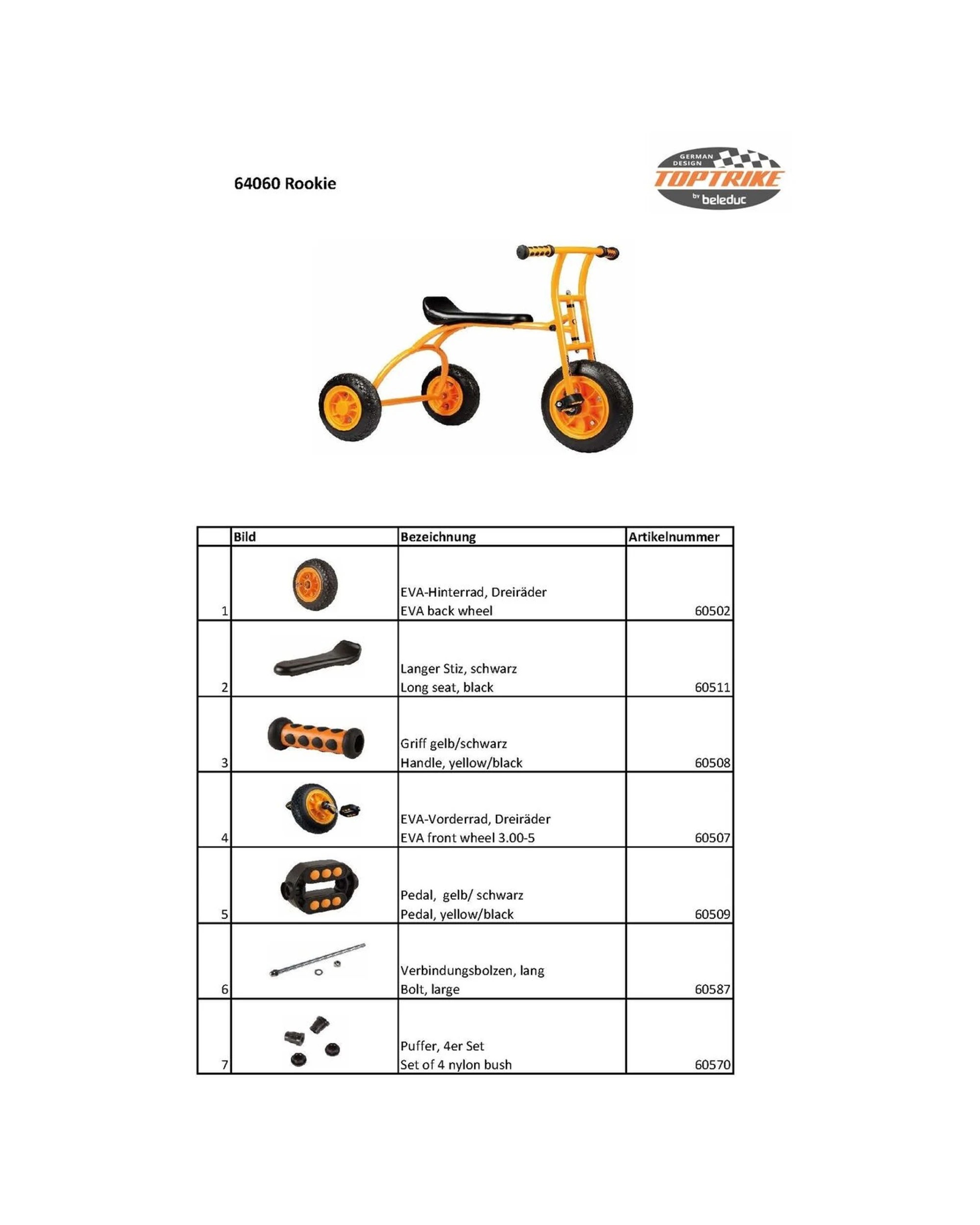 6 TOP-TRIKE Rookie Tricycle - Kids Tricycle - Steel Bike - Educational Toy - Multi, 6 of 7