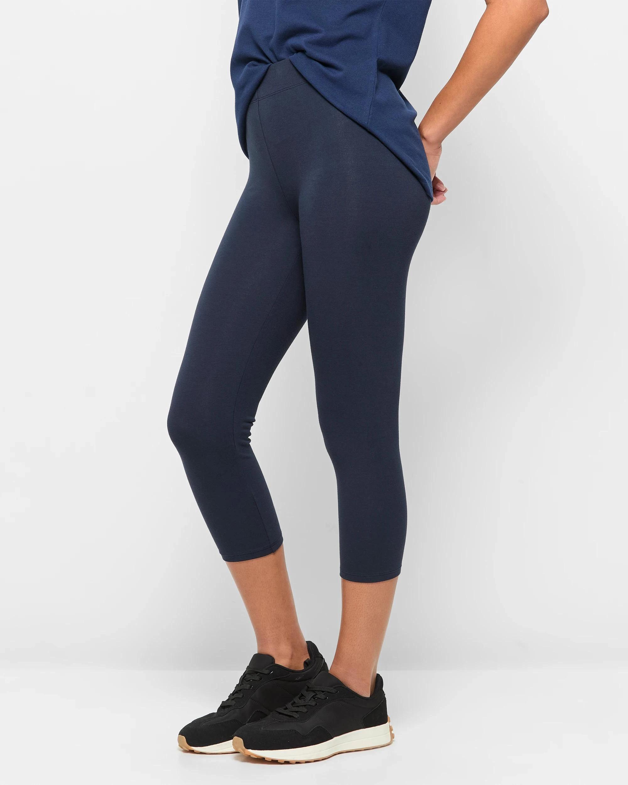 3 Target Active Australian Cotton 3/4 Length Stretch Leggings NAVY BLUE, 3 of 5