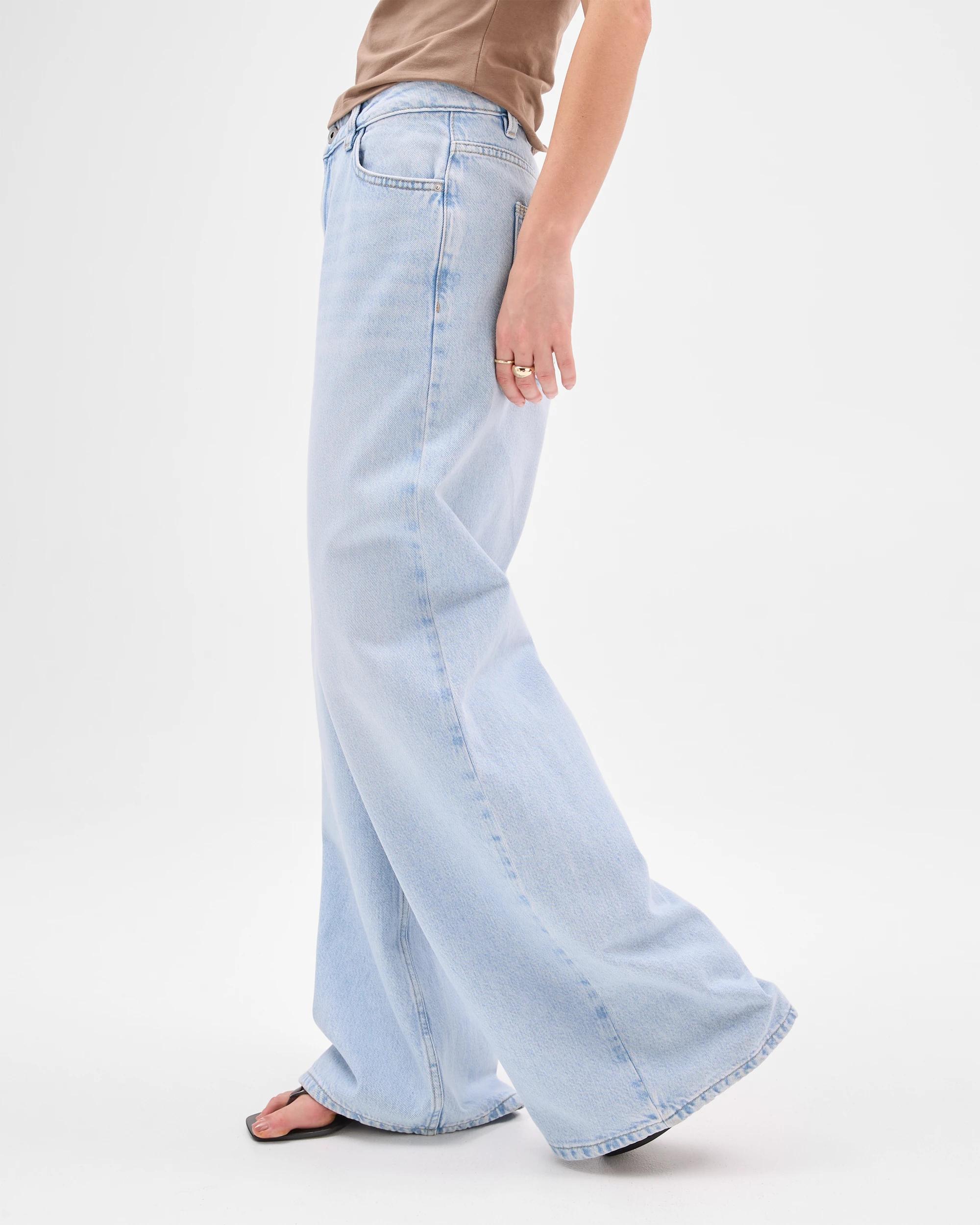 4 Lily Loves Australian Cotton Blend Wide Leg Denim Jeans PRATO BLUE, 4 of 6