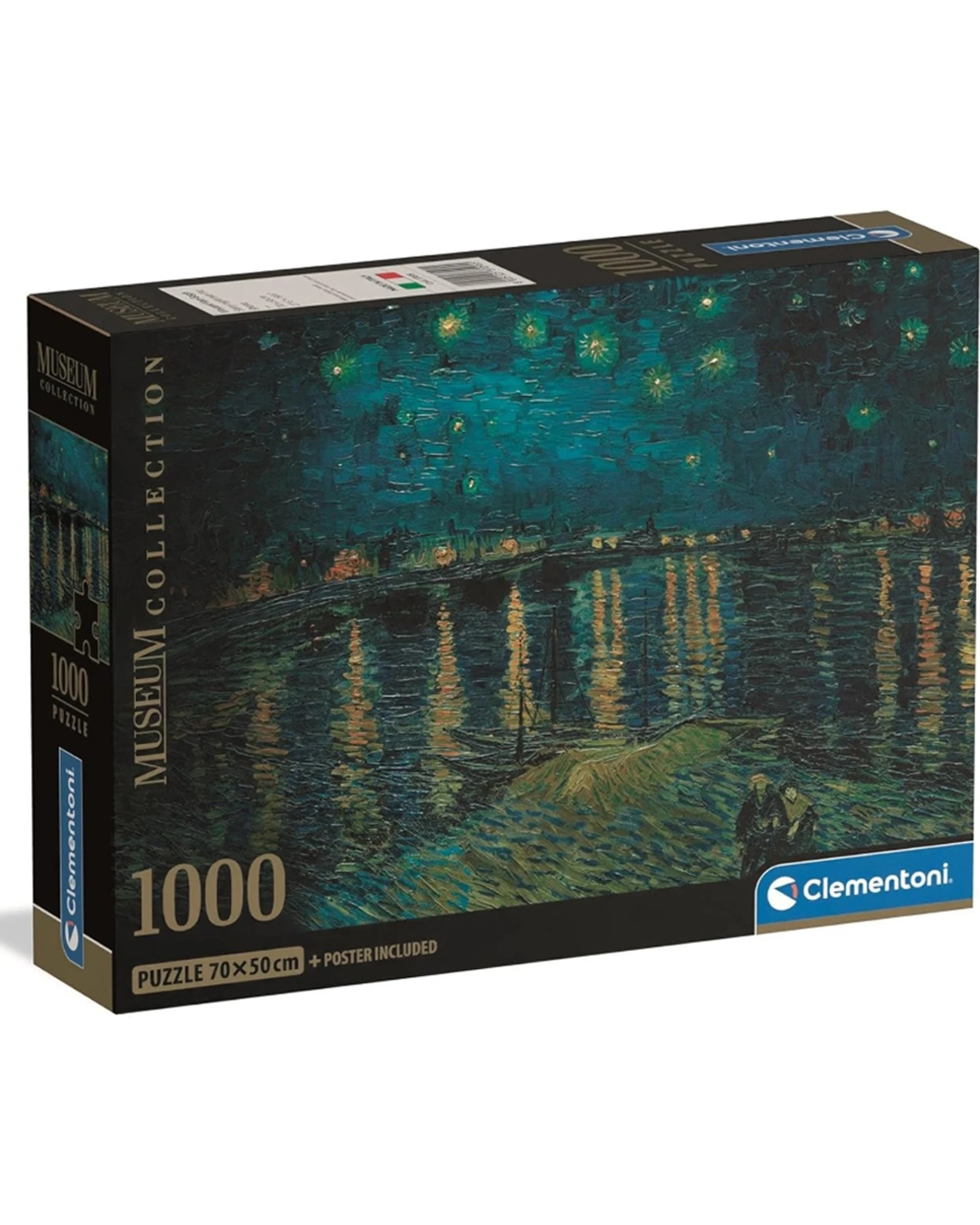 1 Clementoni Museum Collection Starry Night On The Rhône 1000 Piece Puzzle Set - Multi, 1 of 2