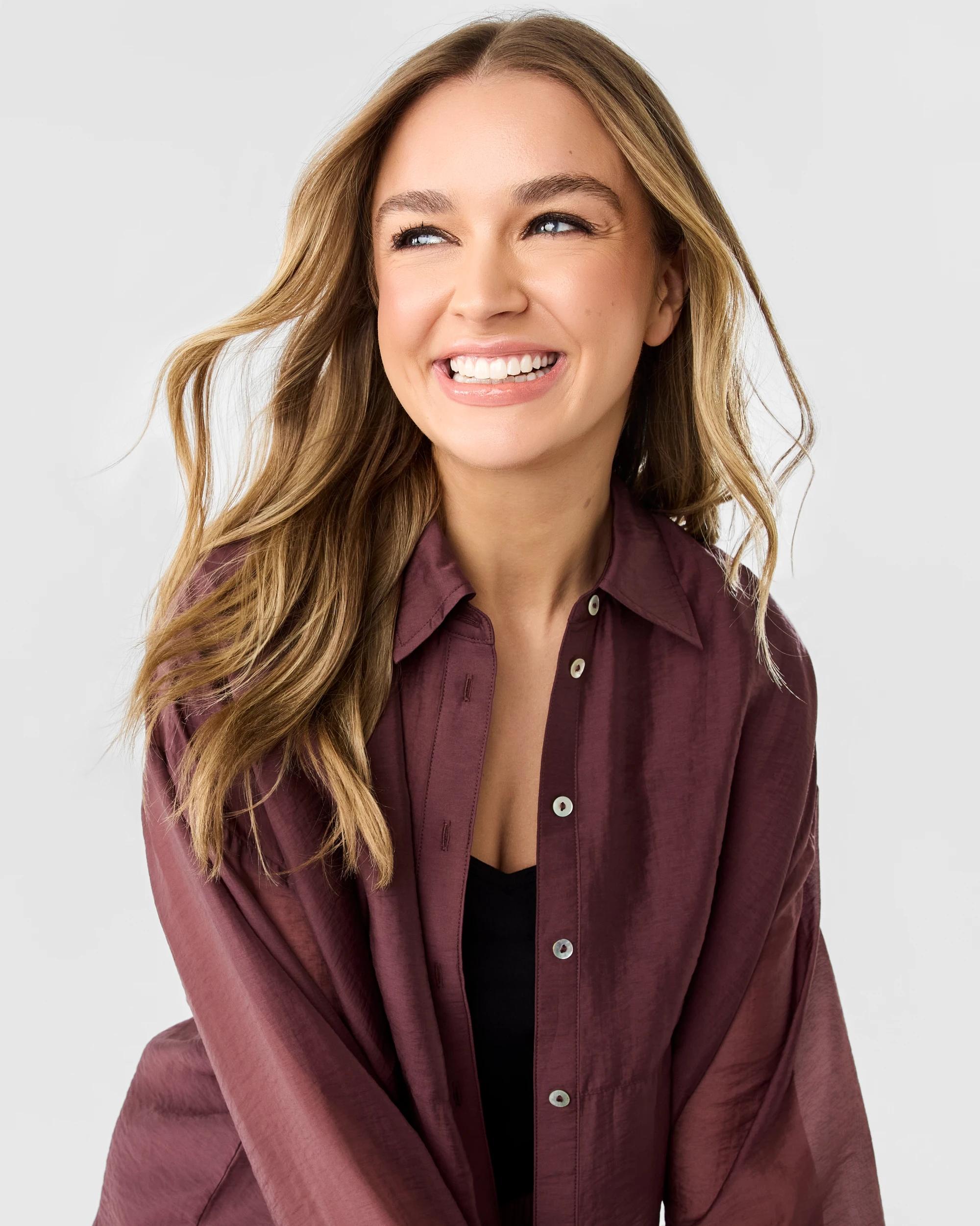 8 Long Sleeve Oversized Sheer Shirt Cherry, 8 of 9