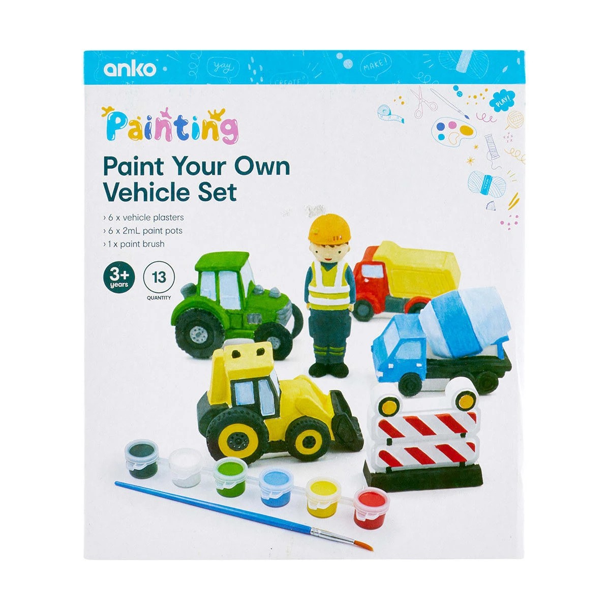 10 13 Piece Paint Your Own Vehicle Set, 10 of 10
