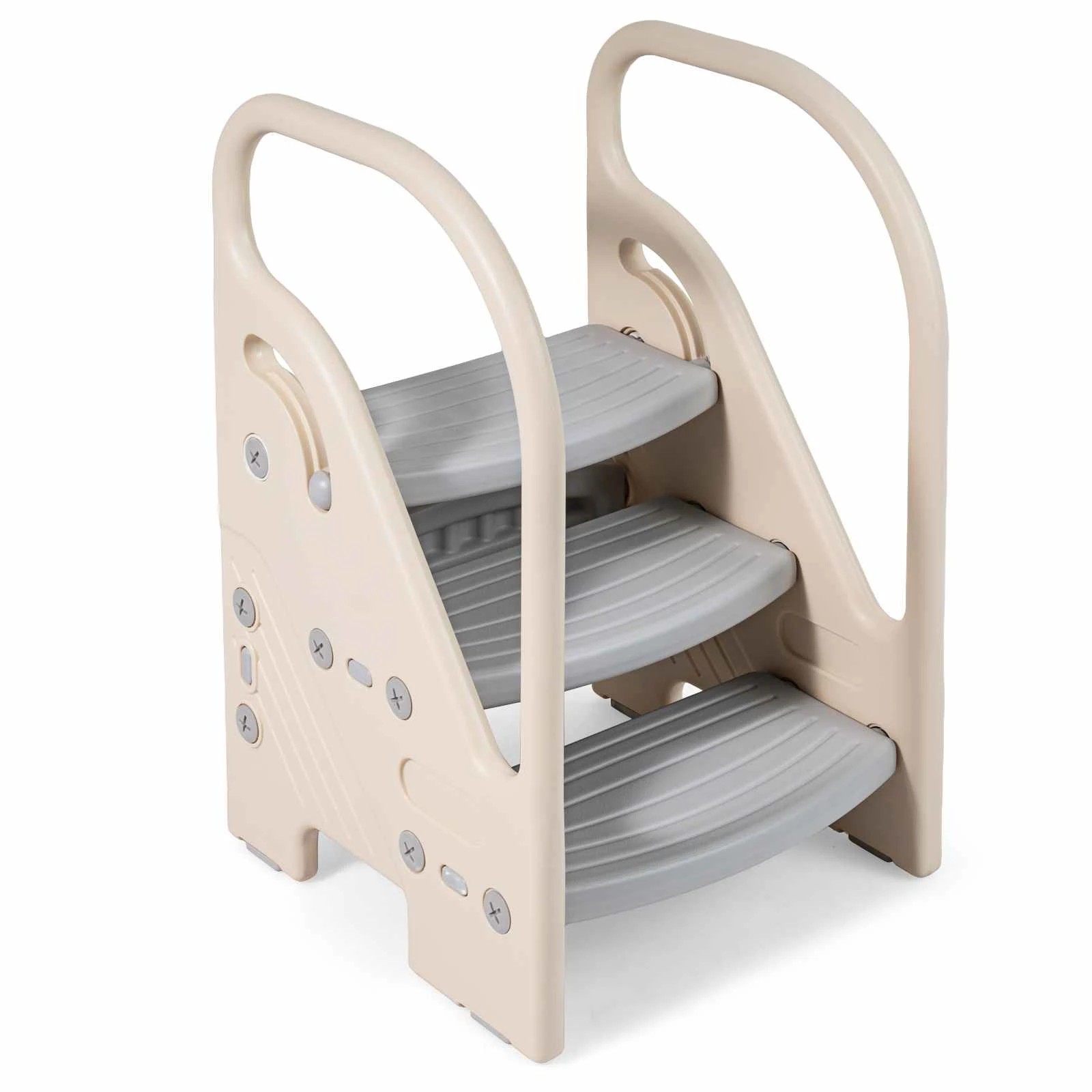 1 Costway 3-Step Stool Adjustable Helper Ladder Stool Handles Potty Training, 1 of 3