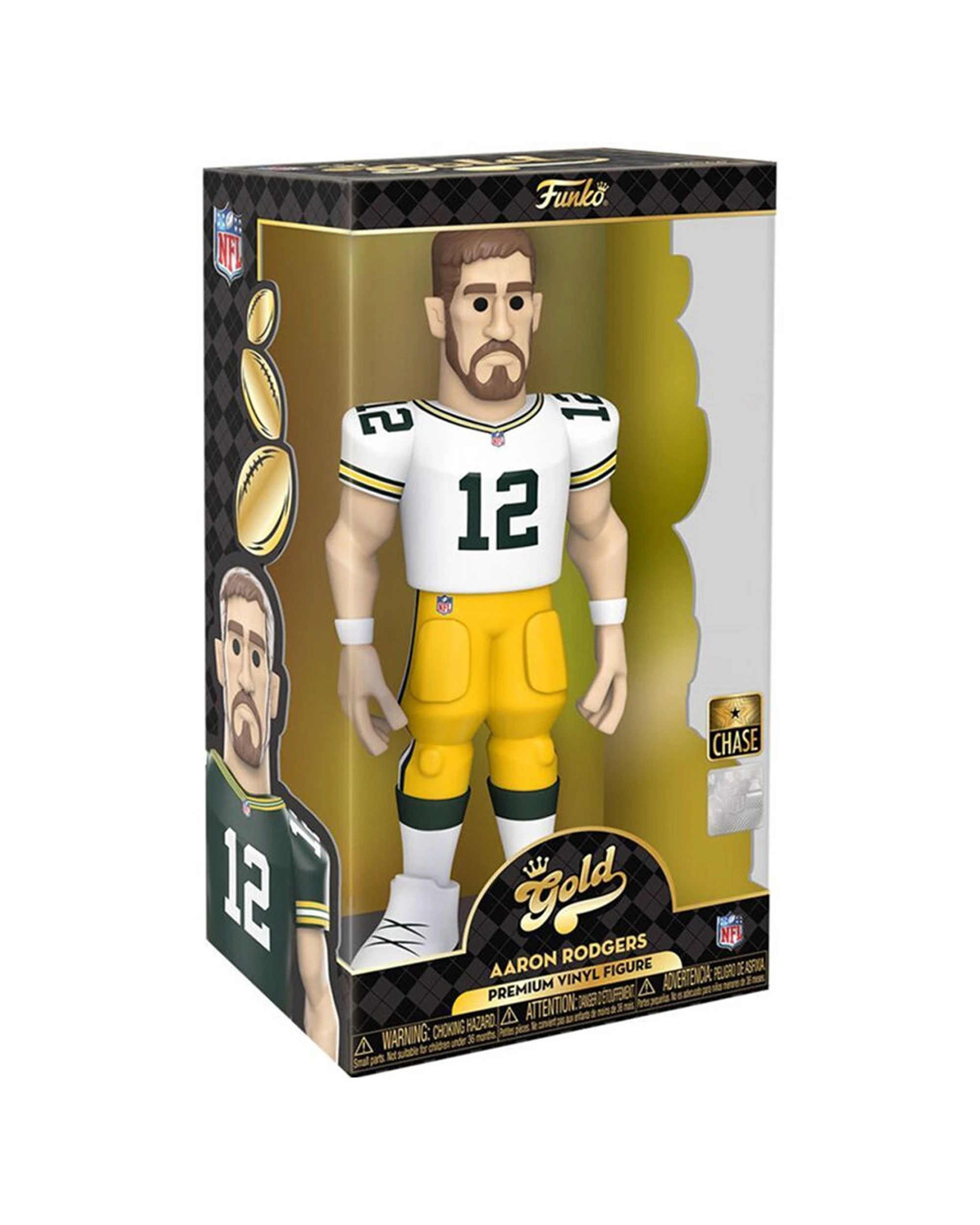 2 NFL Football Aaron Rodgers Packers Vinyl Action Figure 12in Chase Variant - Gold, 2 of 5