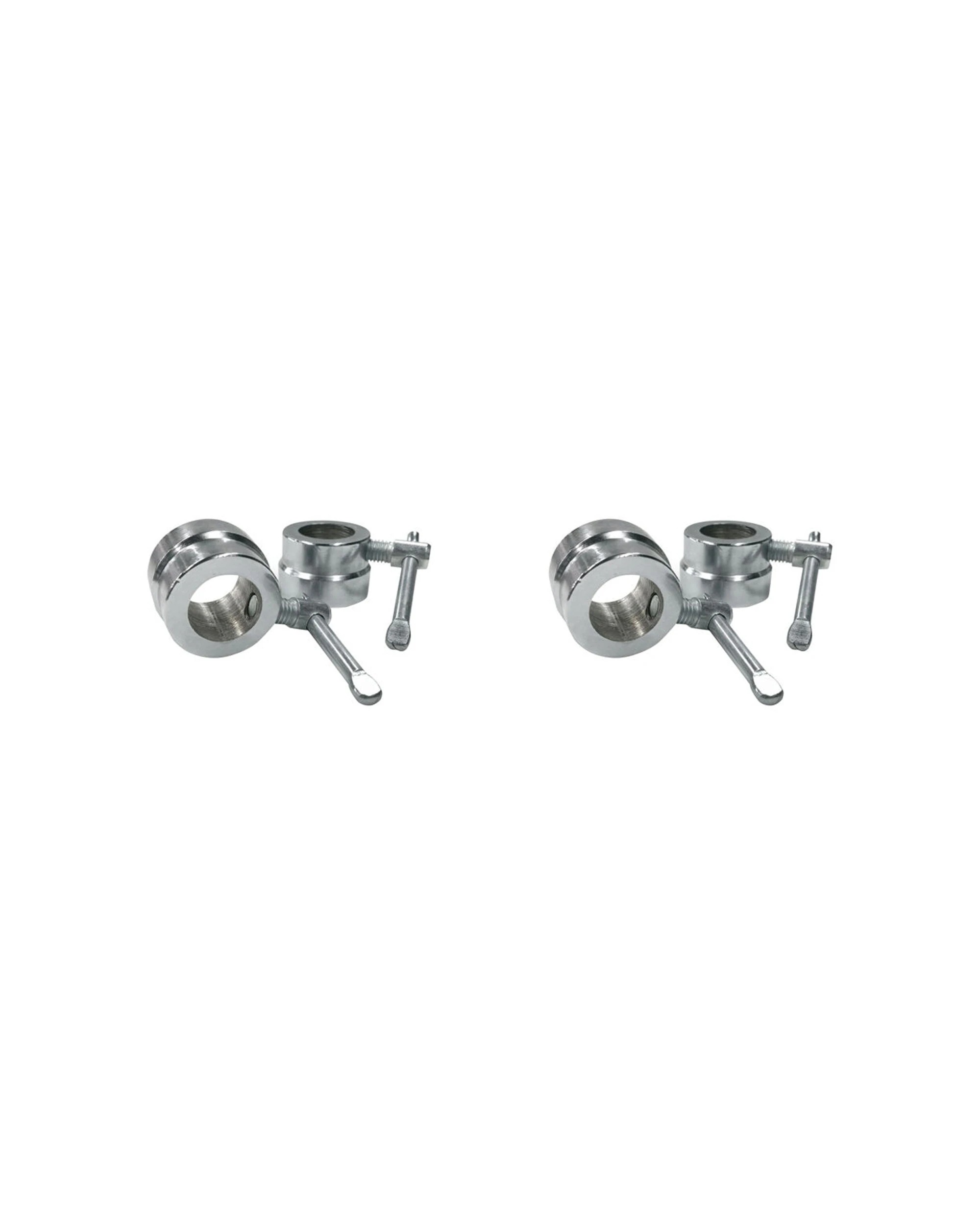 1 BODYWORX Standard Chrome Collars 28mm Bar 2 Pack Weightlifting Barbell - Silver, 1 of 2