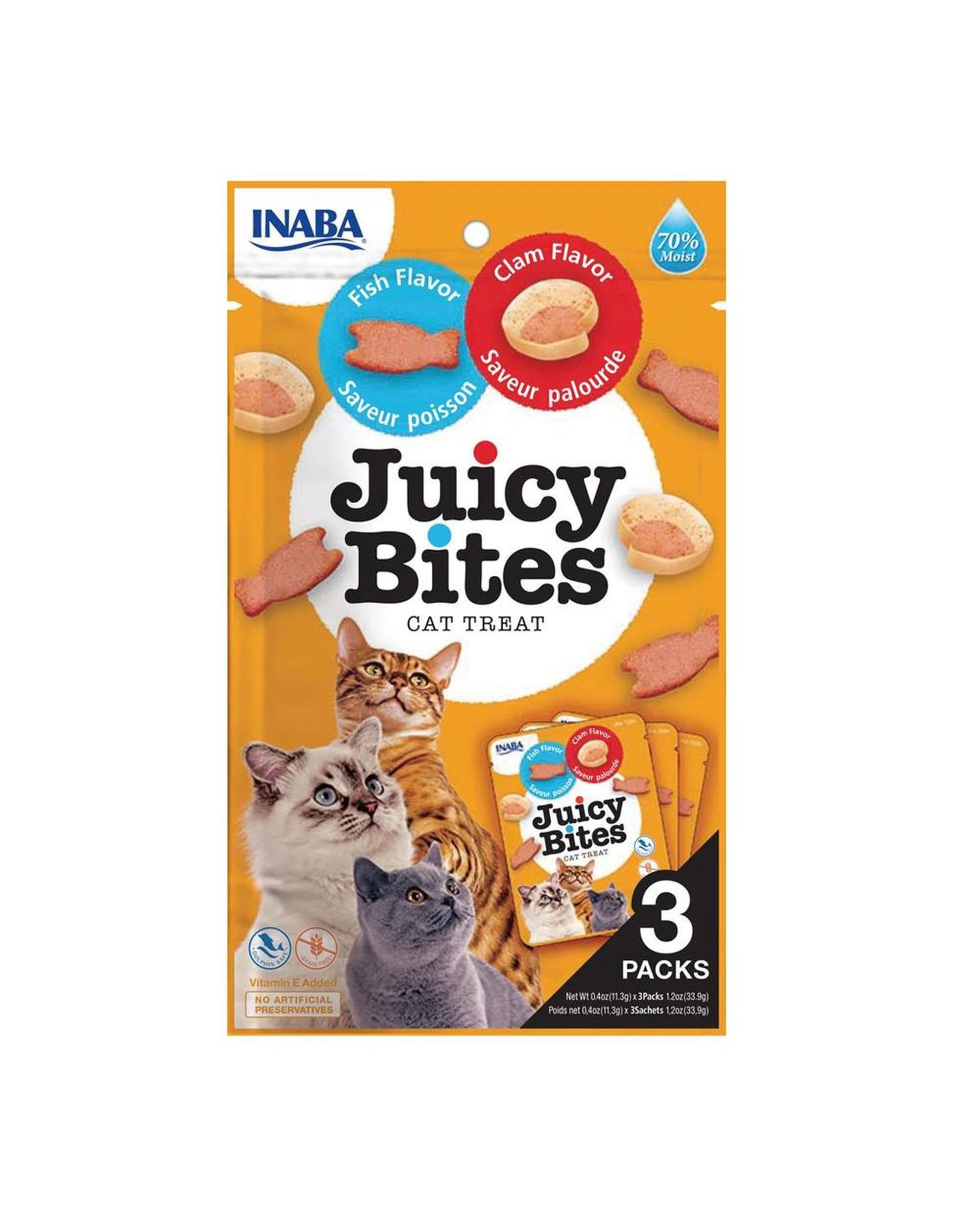 1 Inaba Juicy Bites Cat Treat Fish & Calm Flavor 6 x 34g, 1 of 2