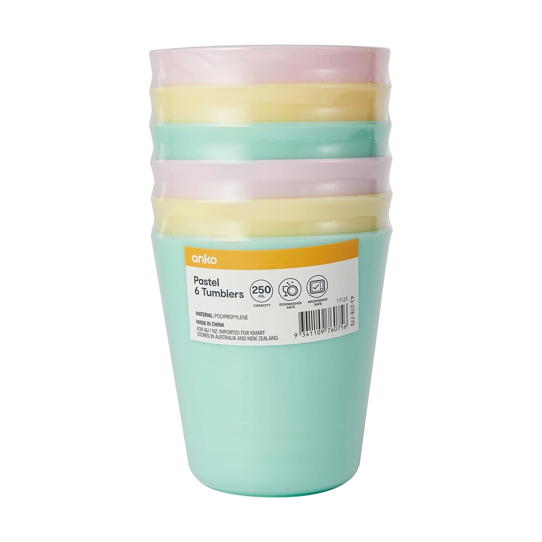 6 6 Pastel Tumblers, 6 of 6