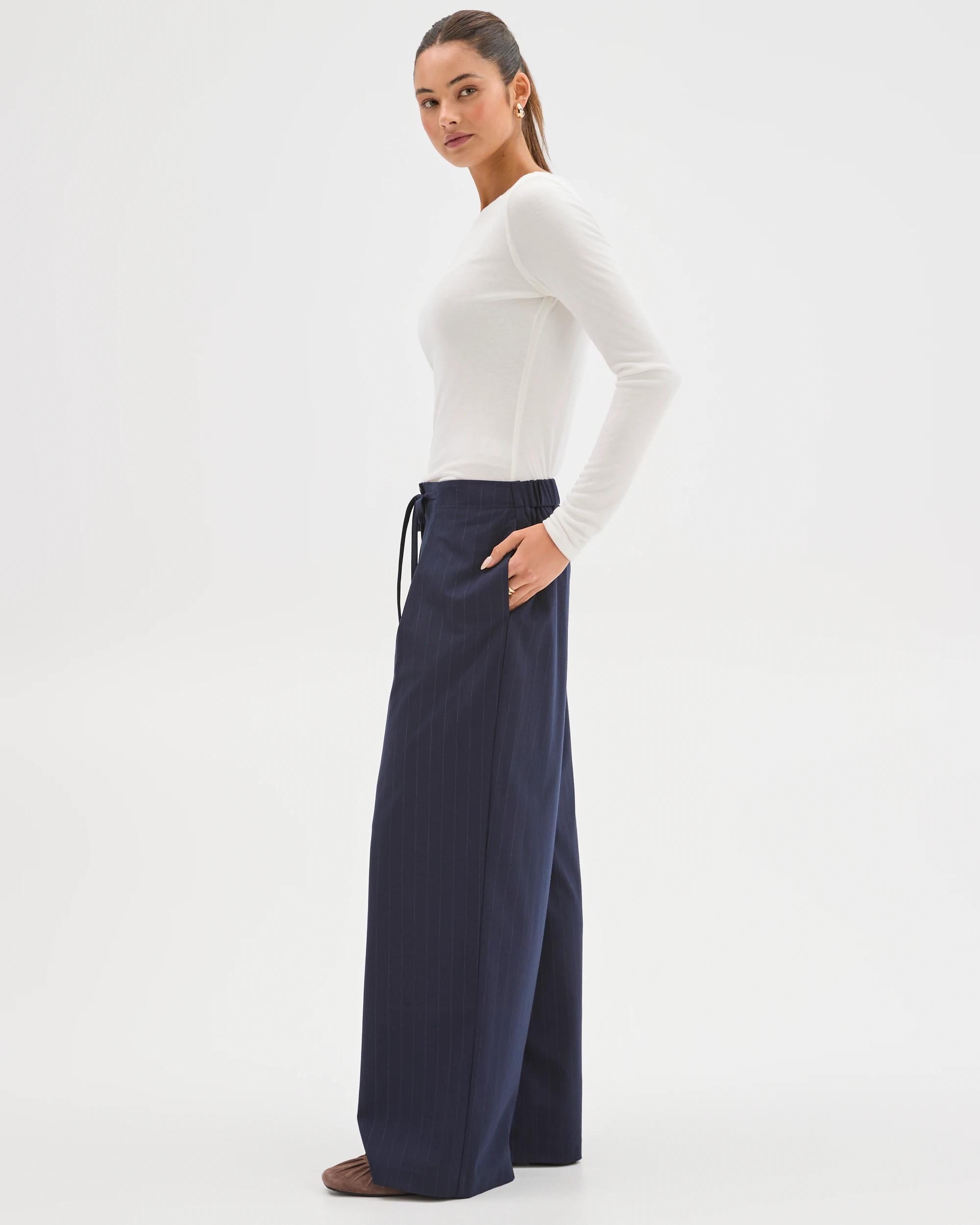 5 Lily Loves Tailored Pants NAVY PINSTRIPE, 5 of 7