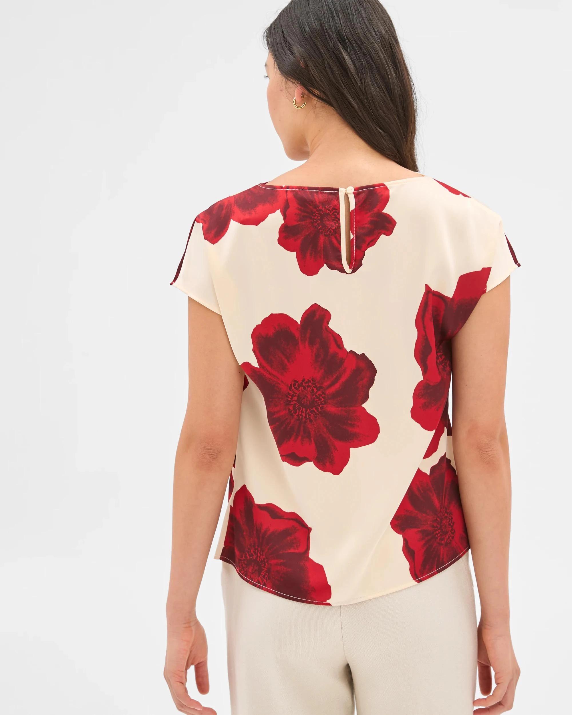 6 Soft Drape Blouse - Preview CRIMSON FLORAL, 6 of 6