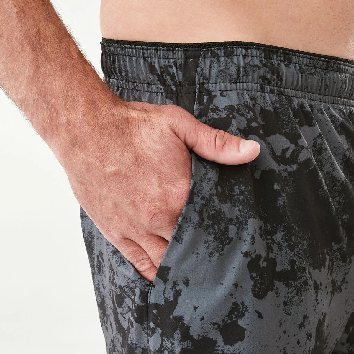5 Active Mens Gym Shorts Blk Mono, 5 of 6