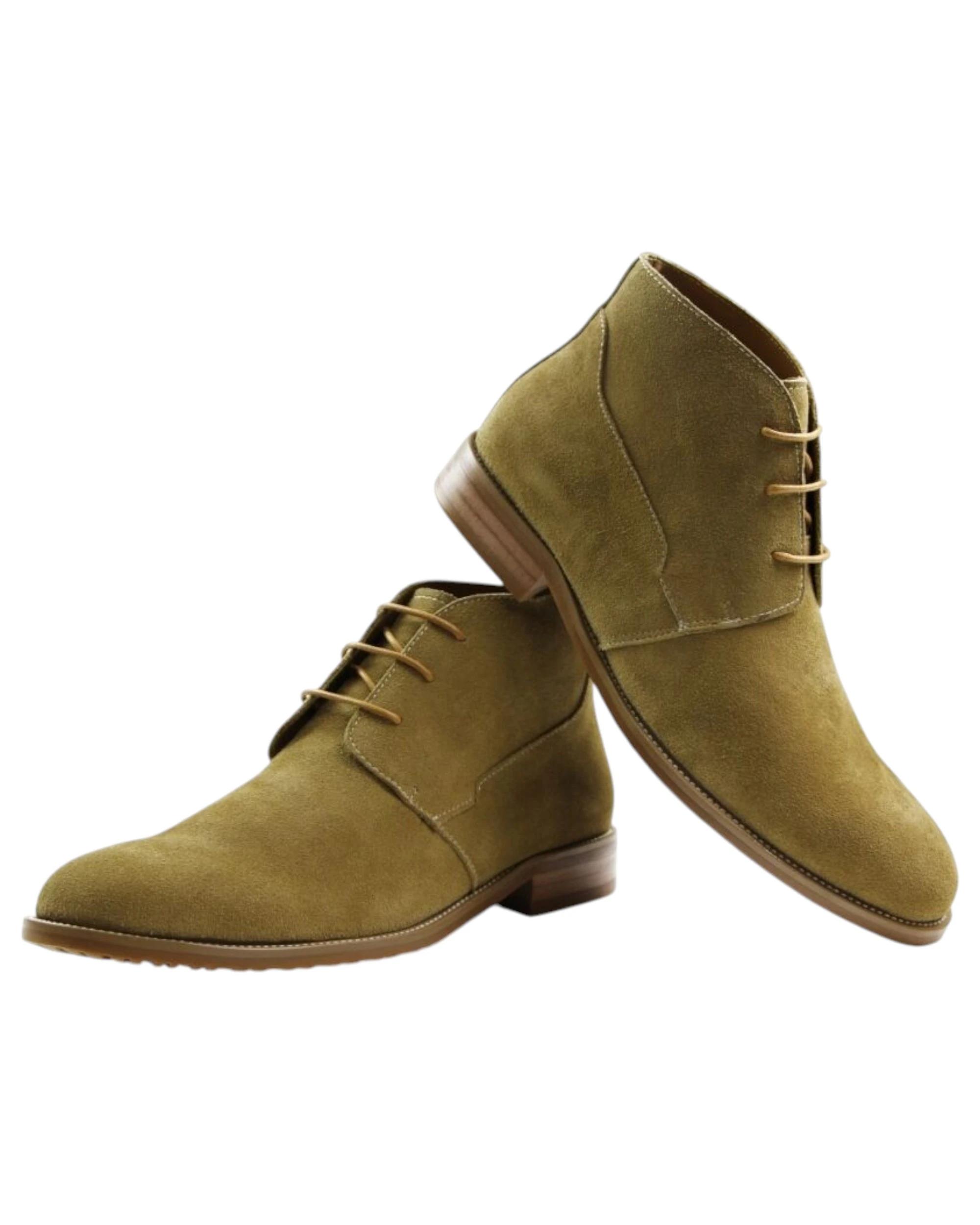 3 Zasel Mens Sage Boots Casual Suede Work Dress Casual Shoes Lace Up CAMEL, 3 of 3